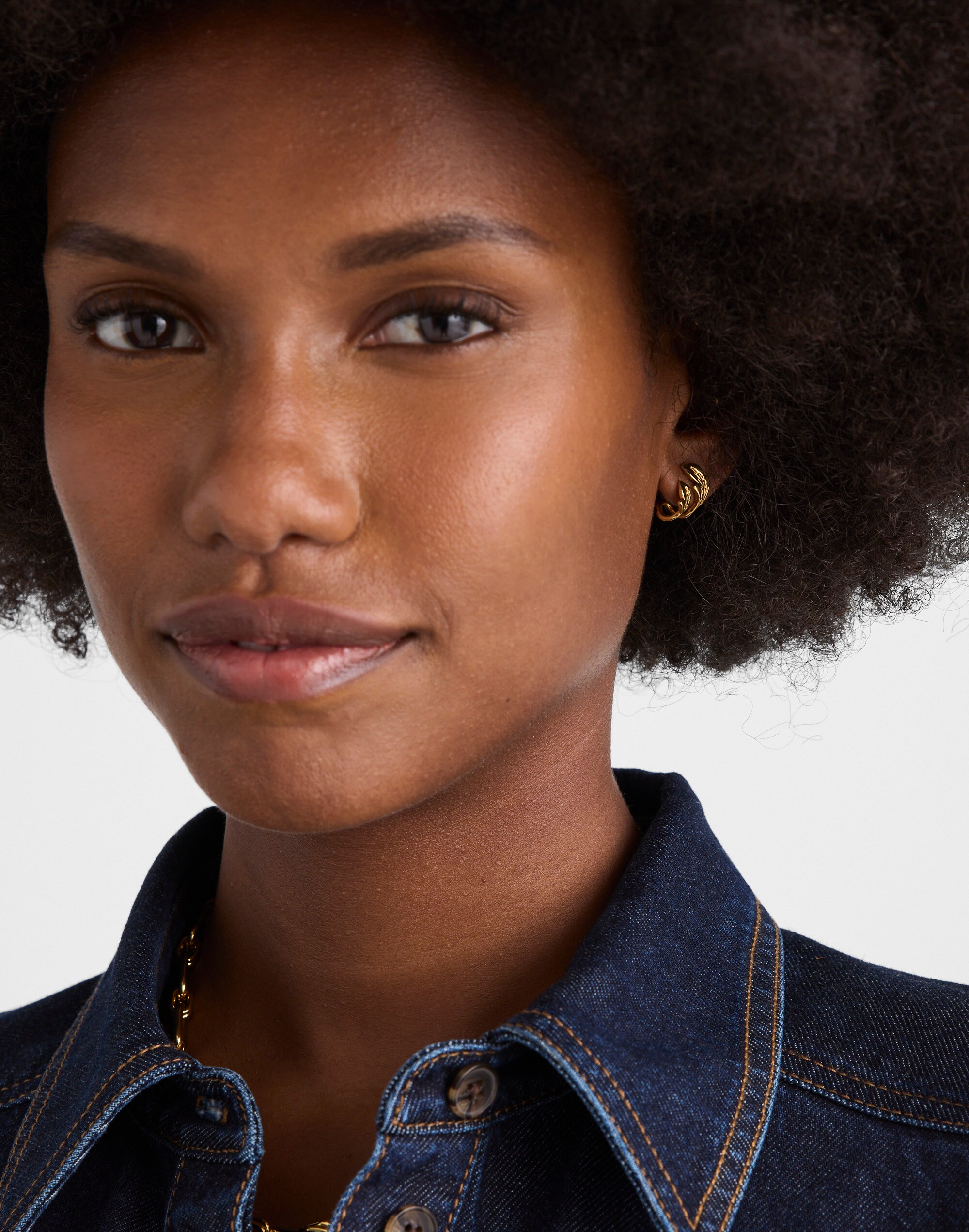 Monstera Leaf Double Huggie Hoop Earrings