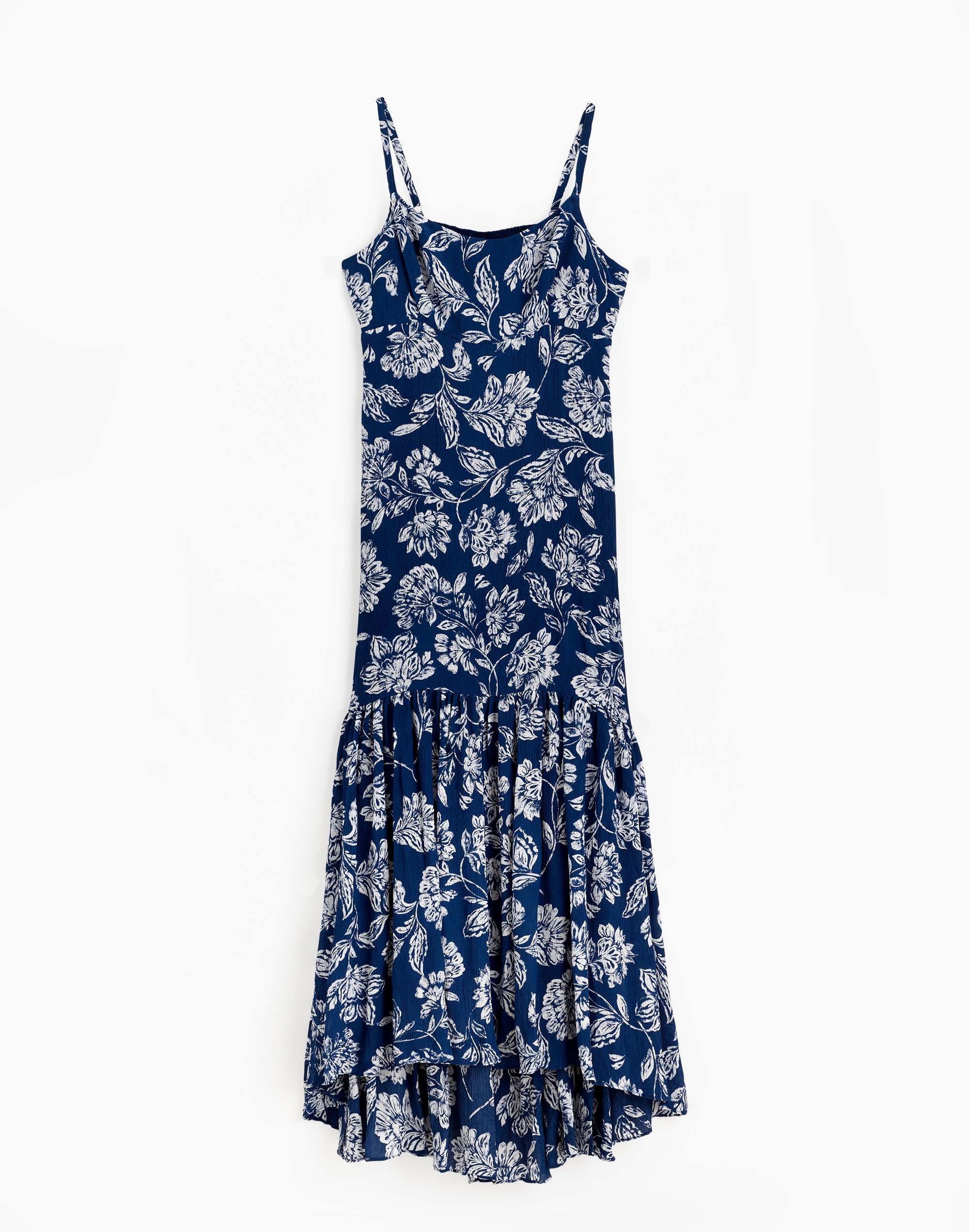 Textured Maxi Slip Dress in Floral