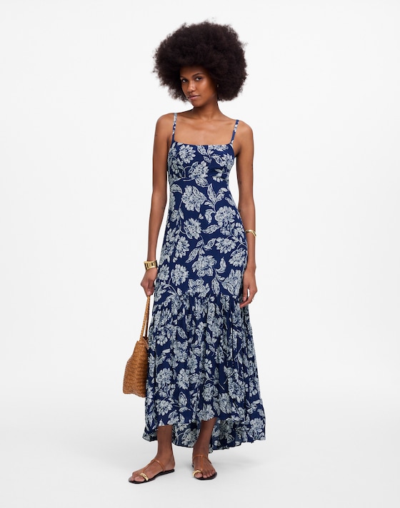 blue floral slip dress Dark Satin Cowl Neck Midi | Womens | X-Large (Available in XXL, XXS, XS, S, M, L) | 100% Polyester date and holidays or bachelorette party Textured Maxi Slip Dress in