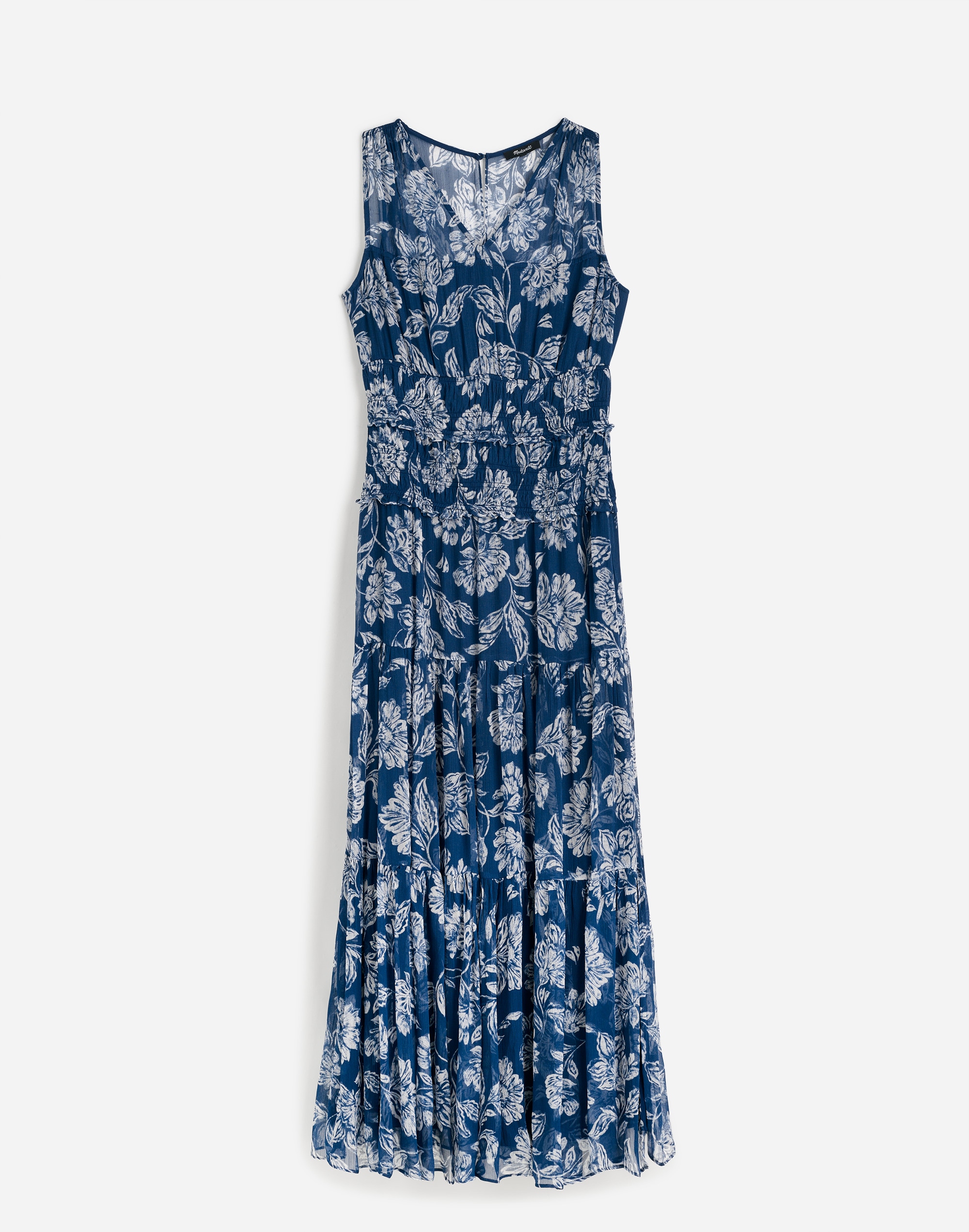 Sheer V-Neck Maxi Dress in Floral
