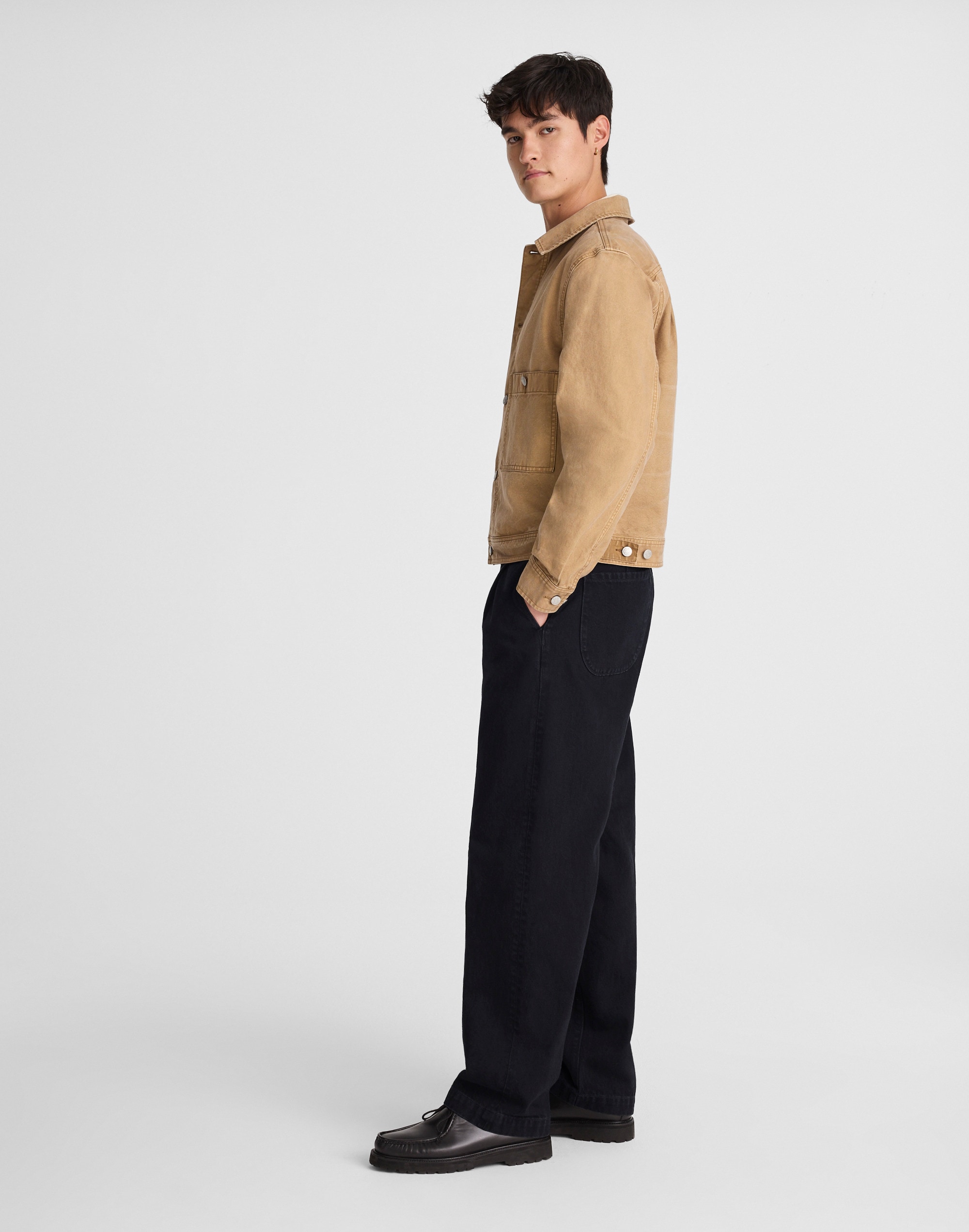 Pleated Denim Pants