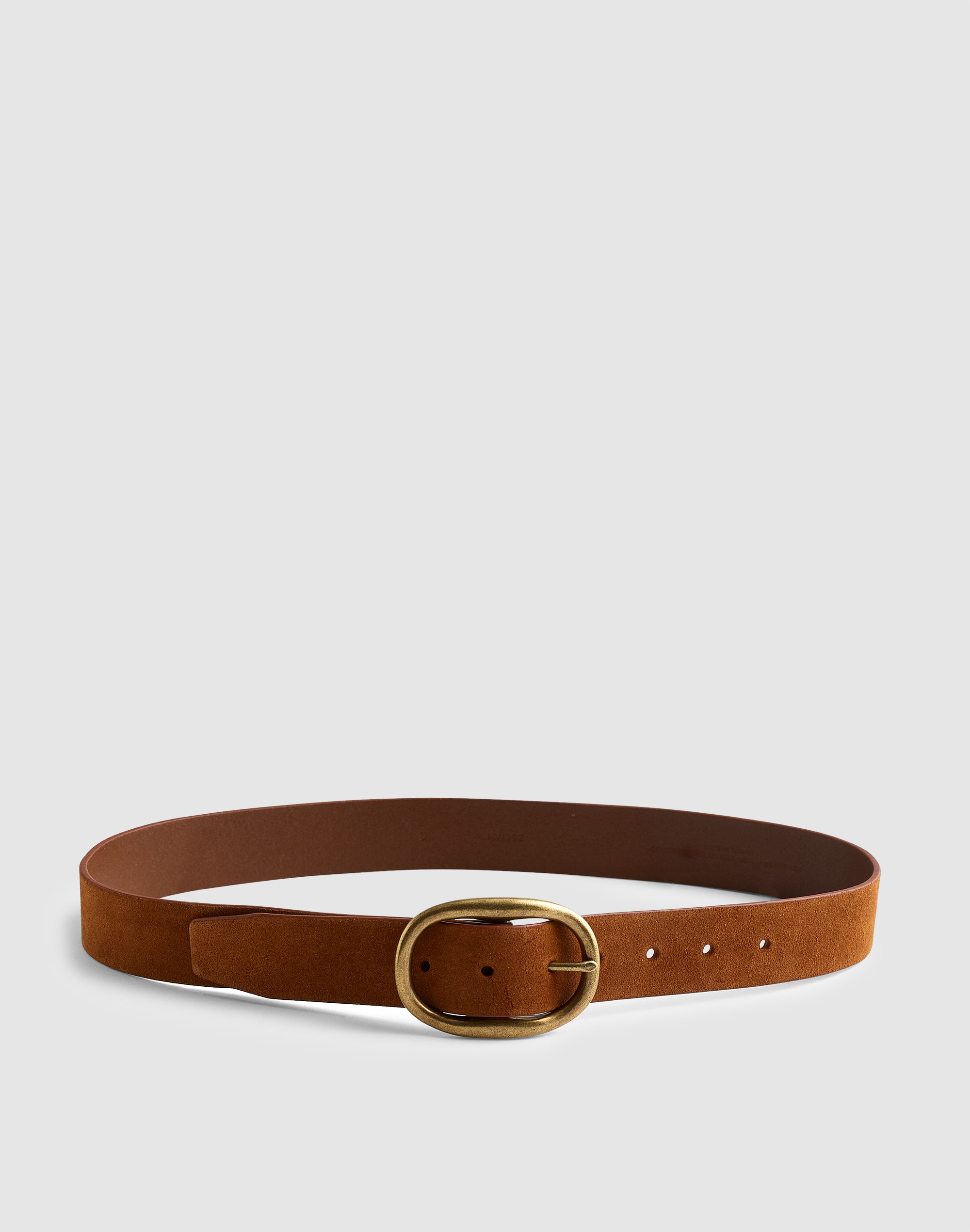 oval buckle belt in suede