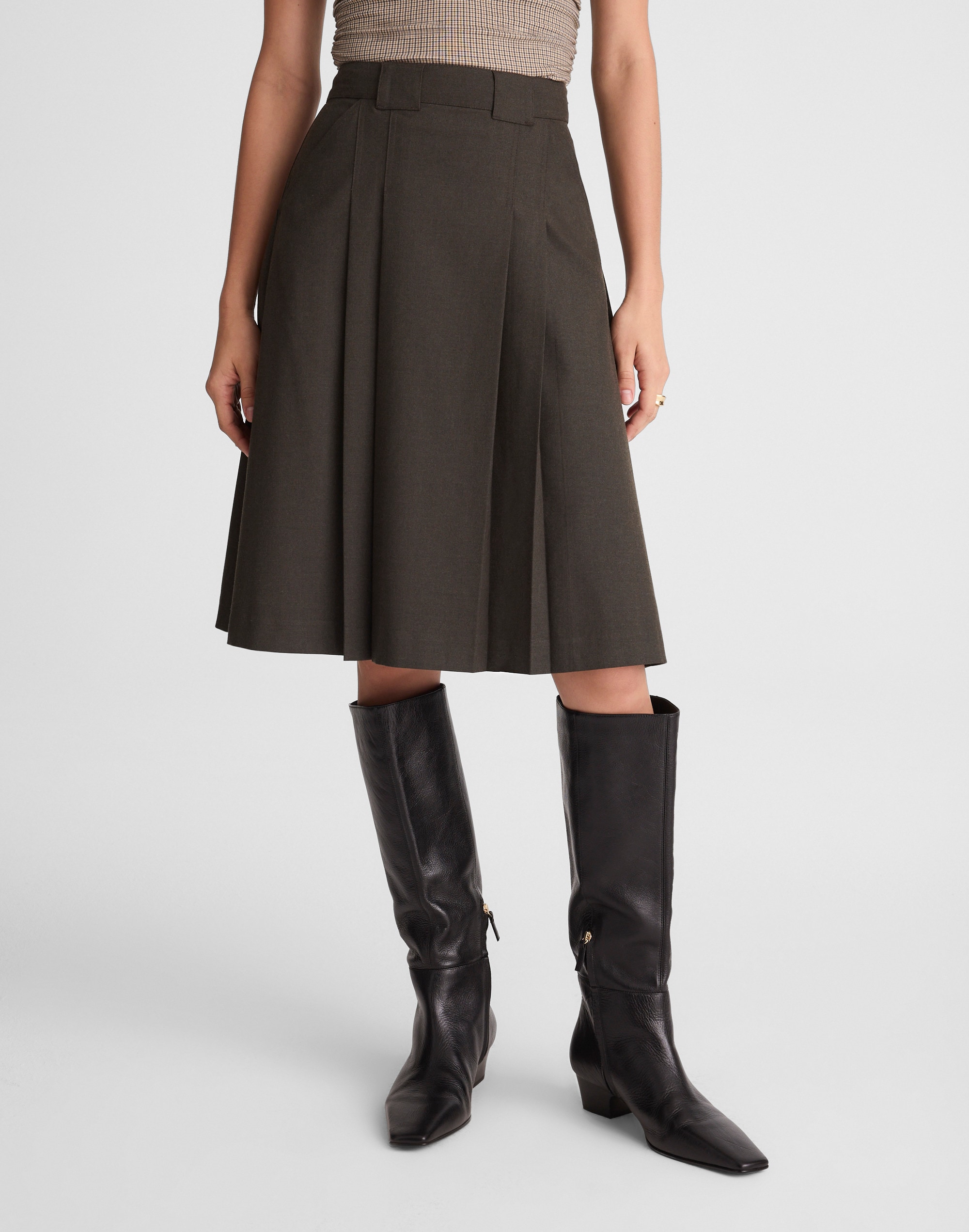 Pleated Midi Skirt