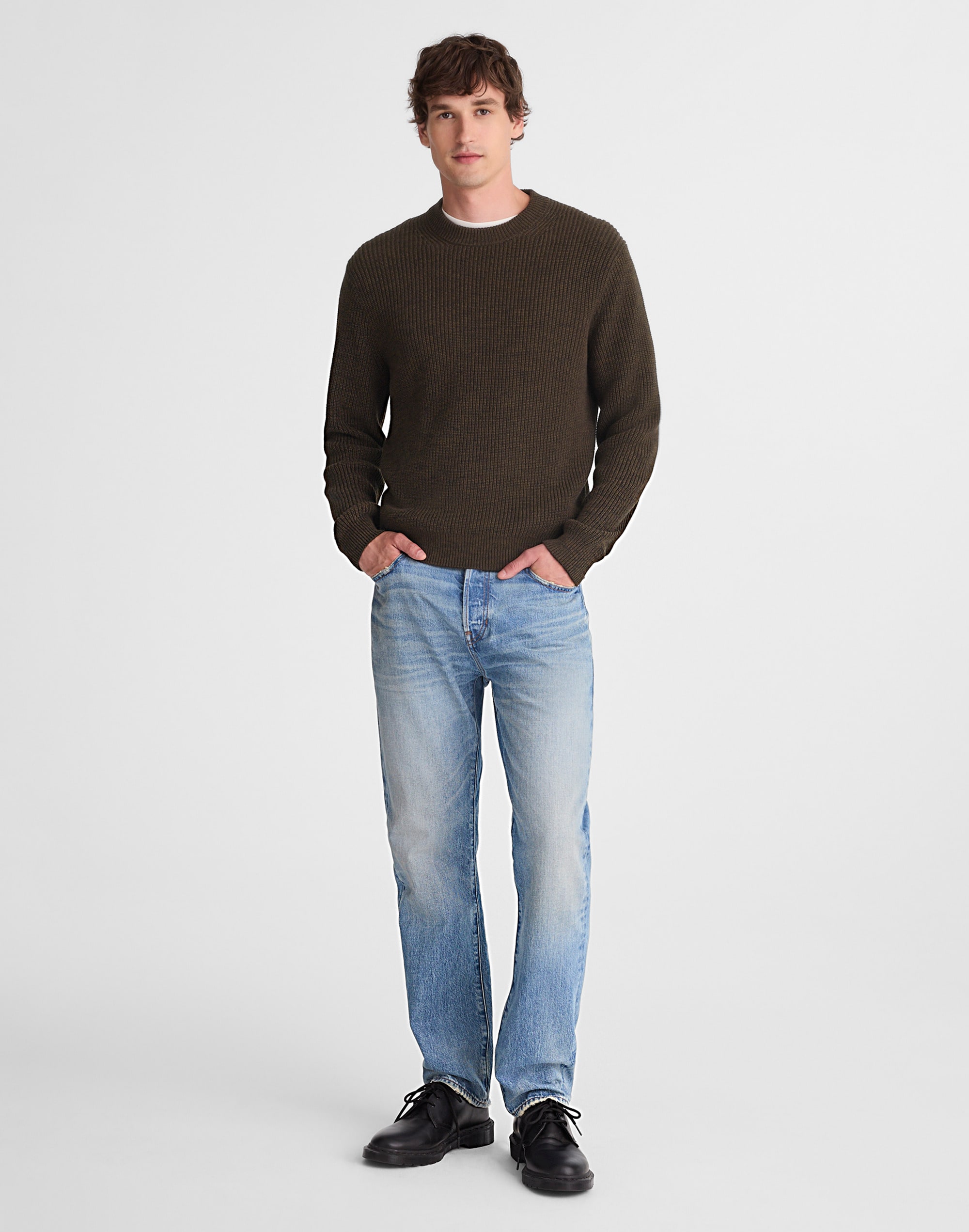 Cotton Shaker Stitch Crewneck Sweater | Madewell