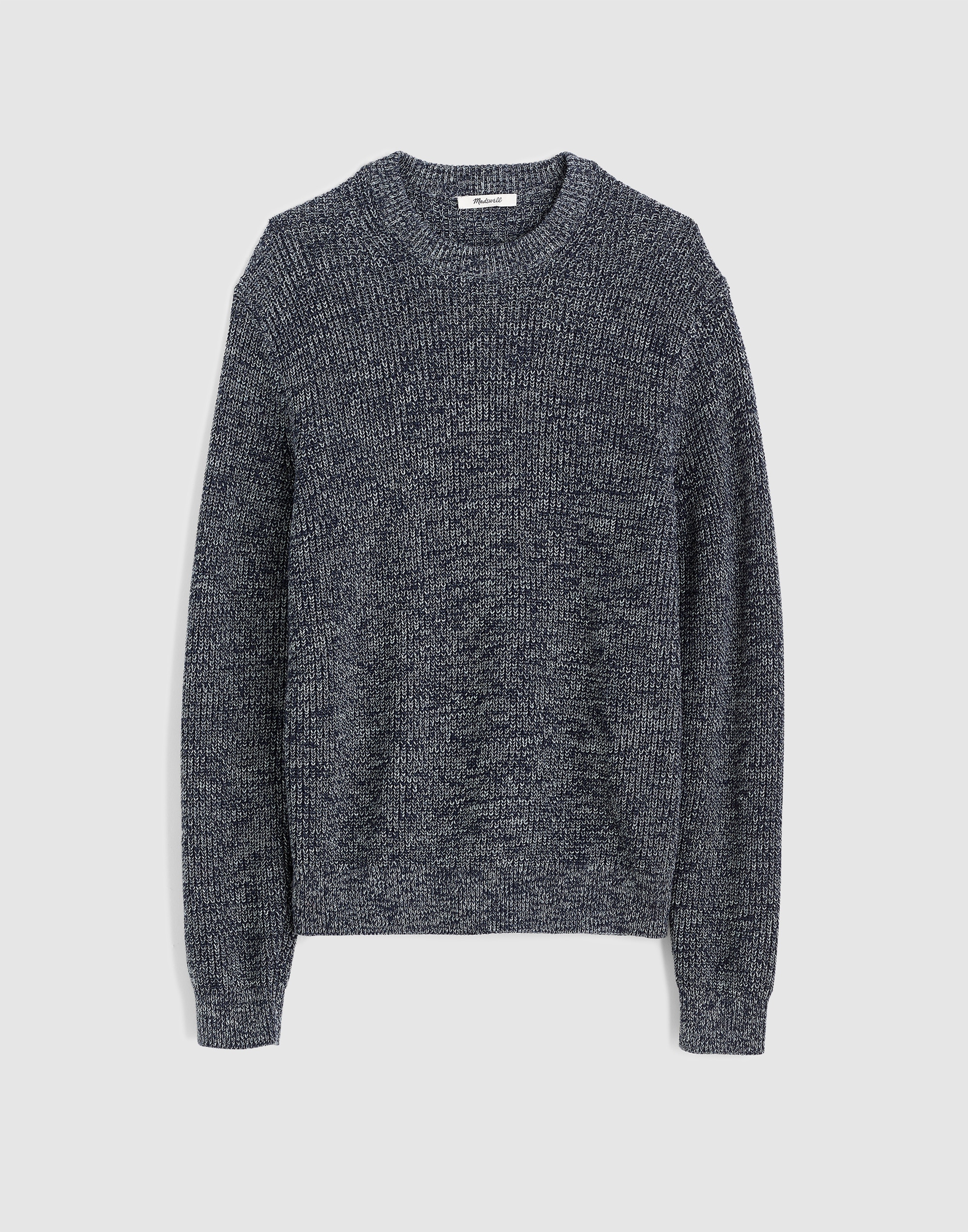 Cotton Shaker-Stitch Crewneck Sweater