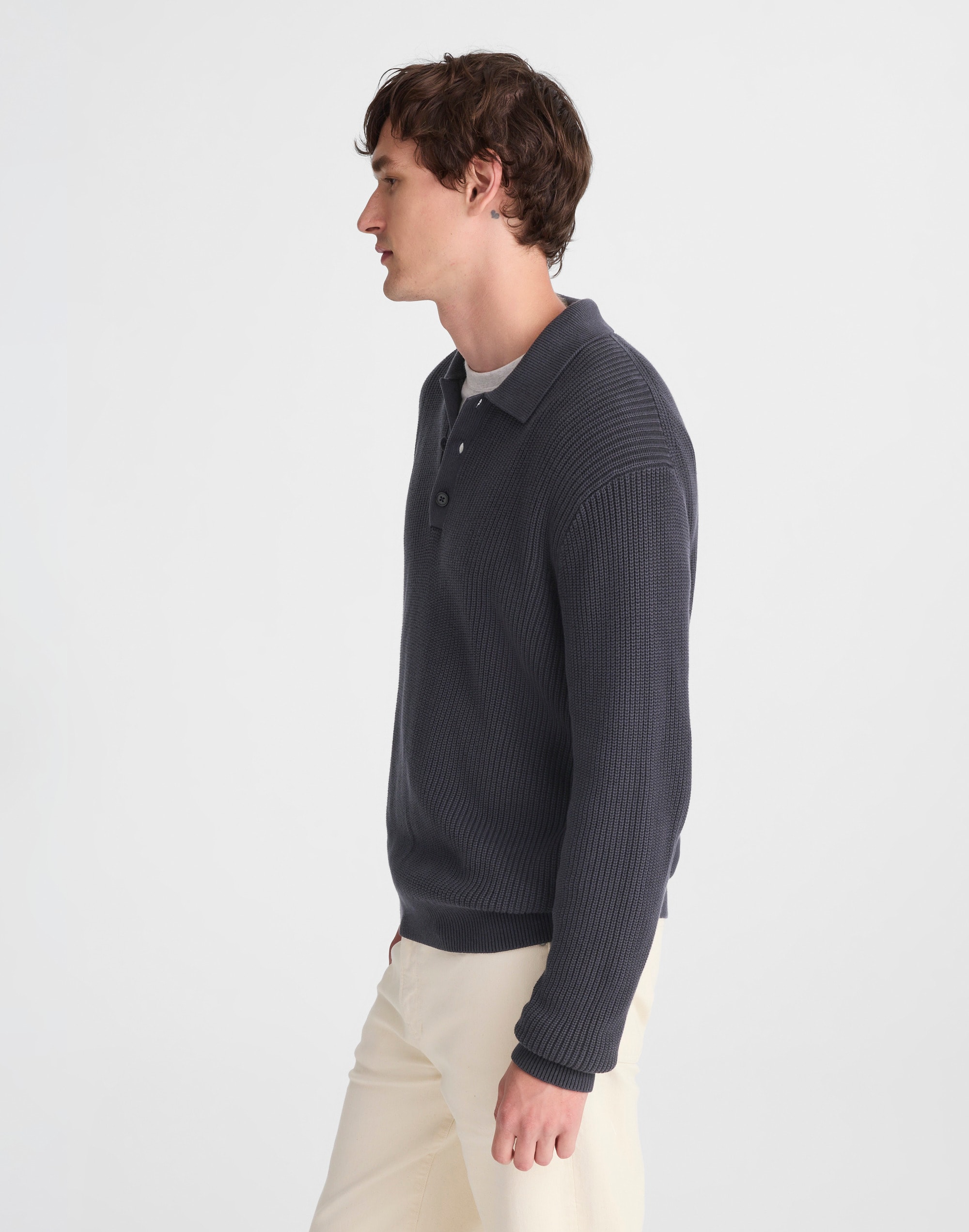Cotton Shaker-Stitch Polo