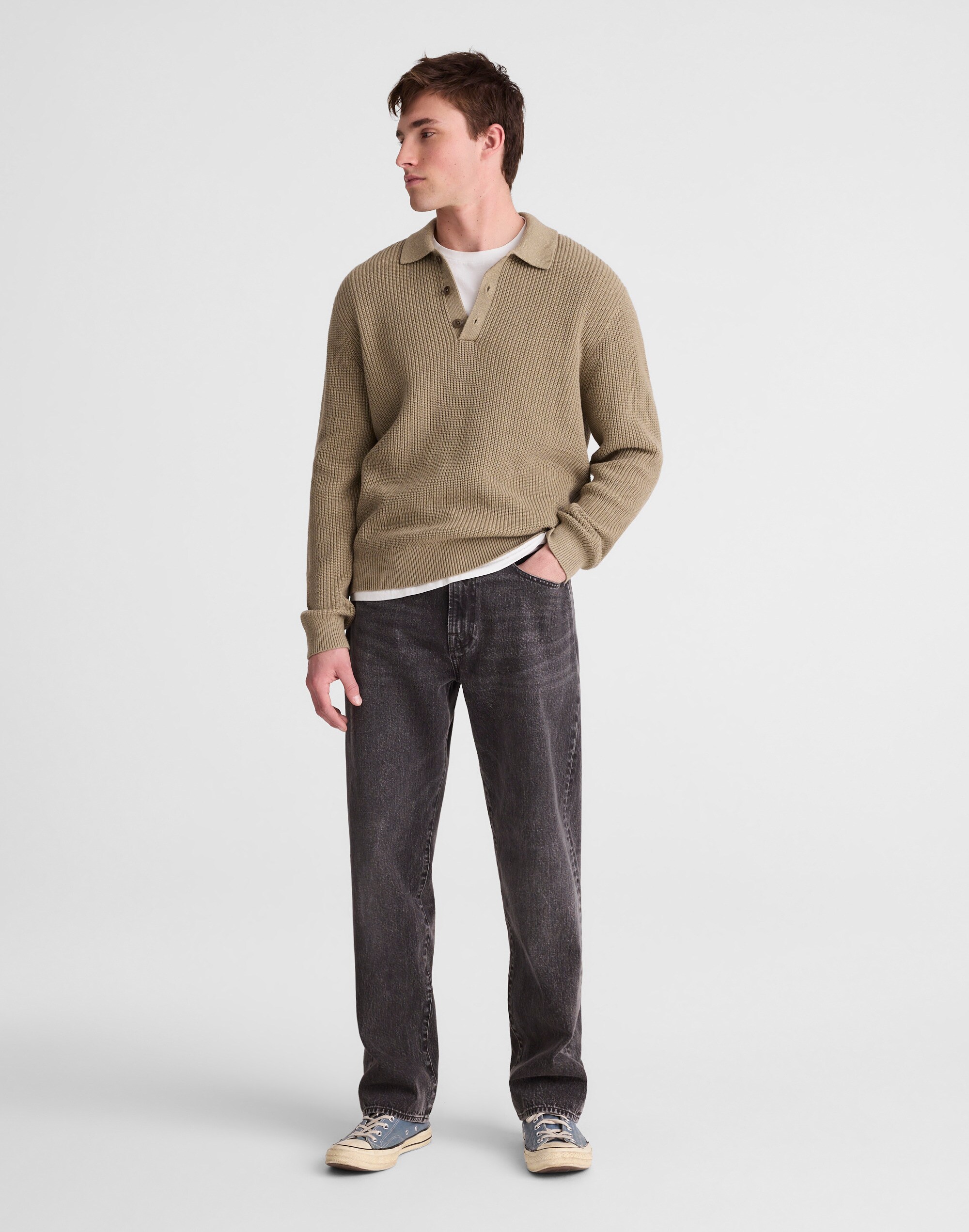 Cotton Shaker-Stitch Polo