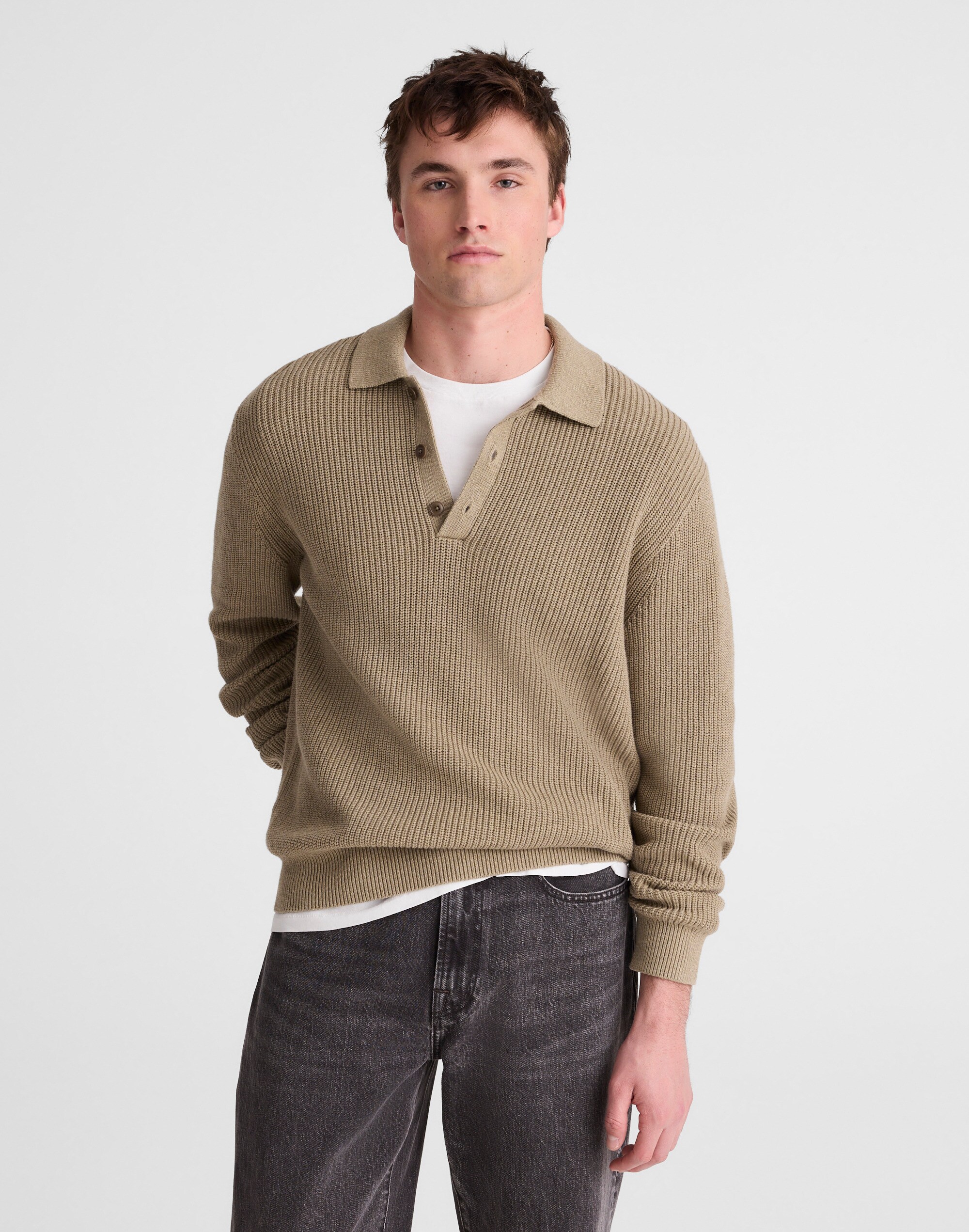 Cotton Shaker-Stitch Polo