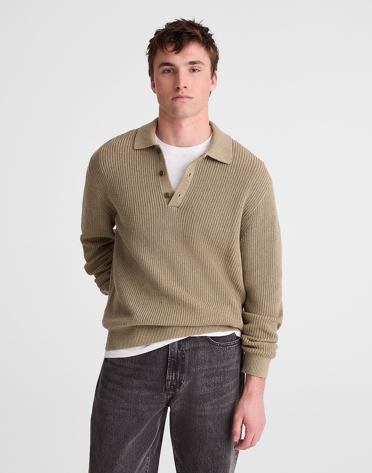 Cotton Shaker-Stitch Polo
