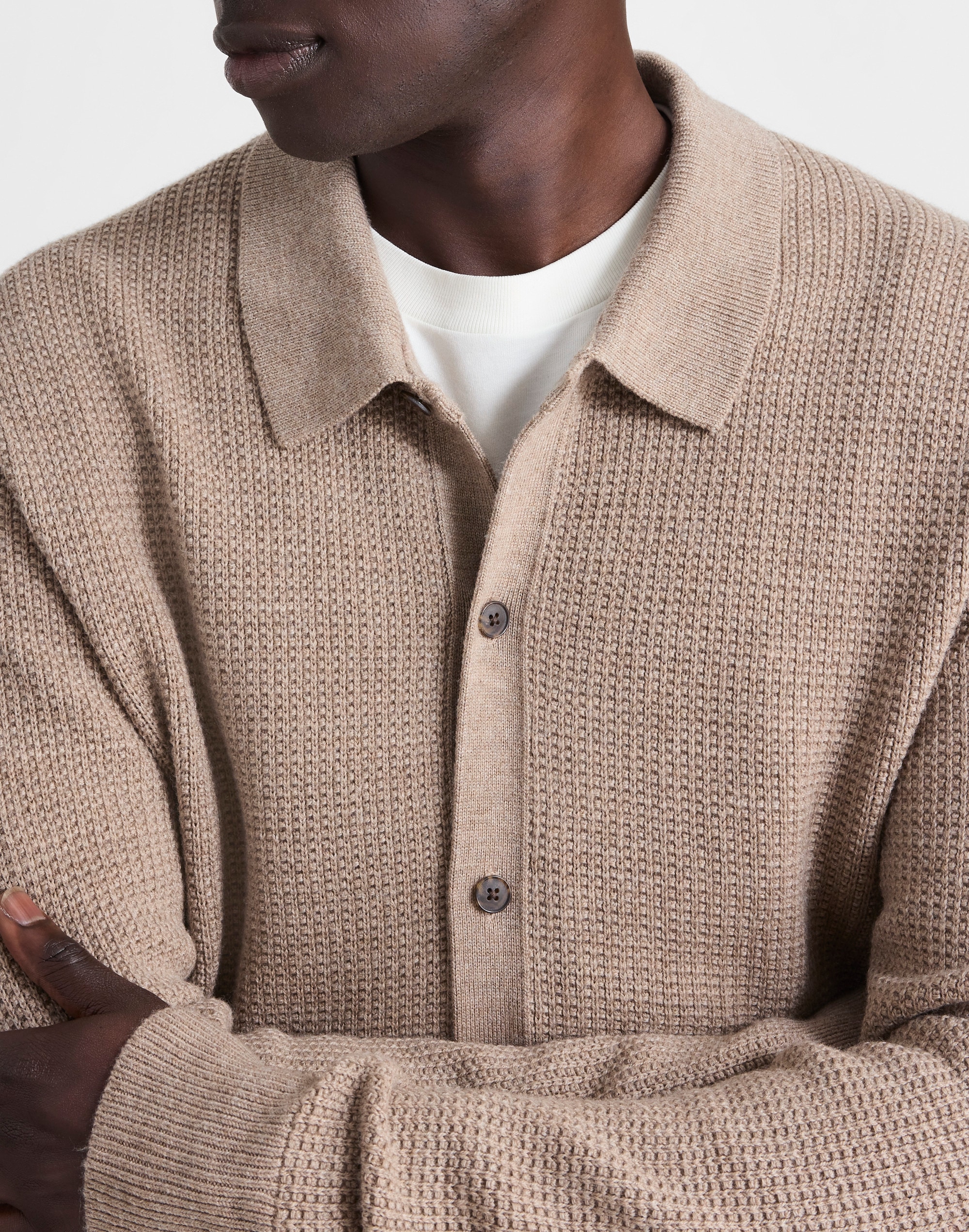 Merino Wool Collared Cardigan Alternate Image 5