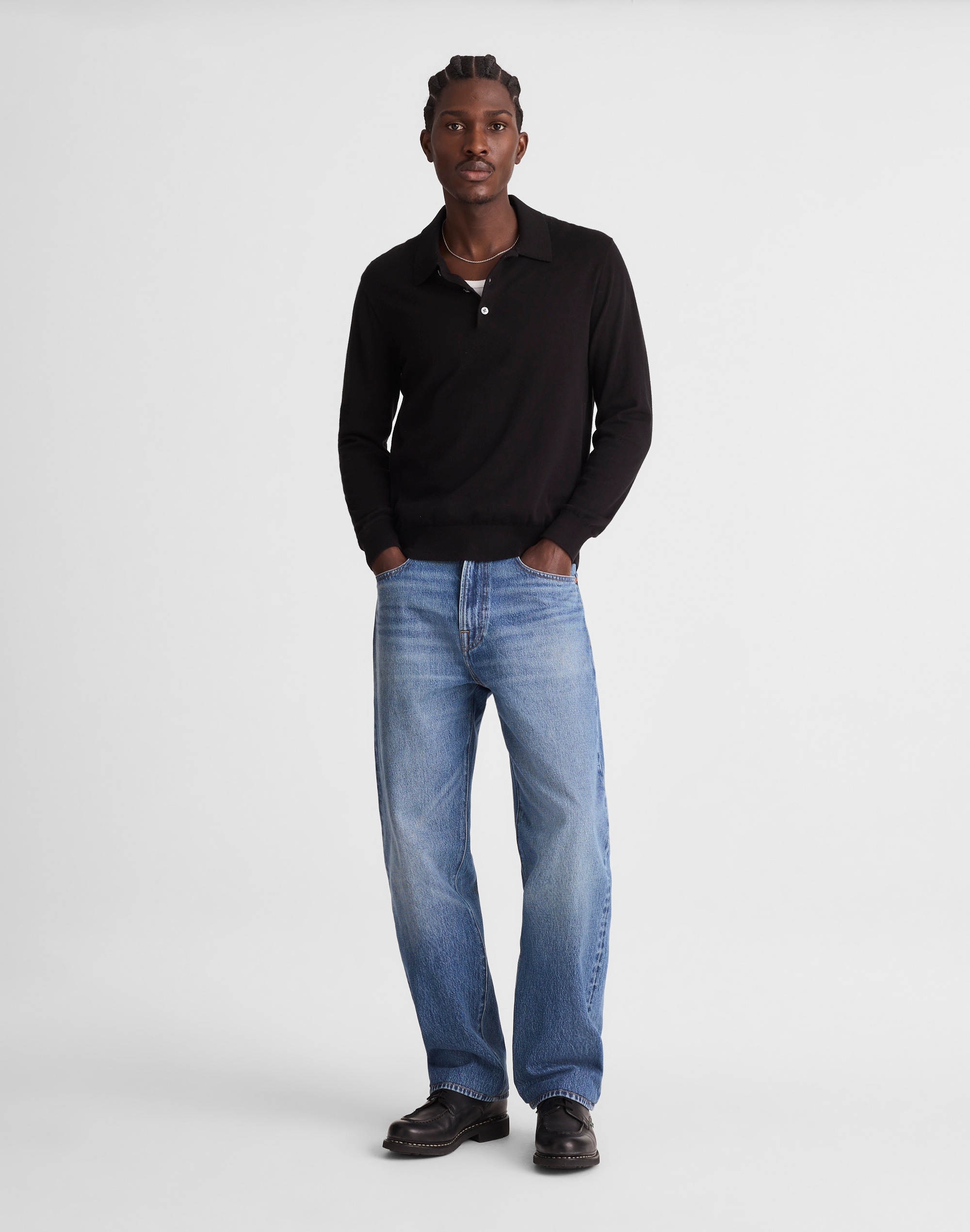 Long-Sleeve Sweater Polo