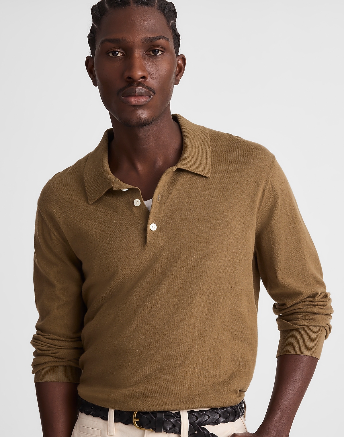 Long-Sleeve Sweater Polo