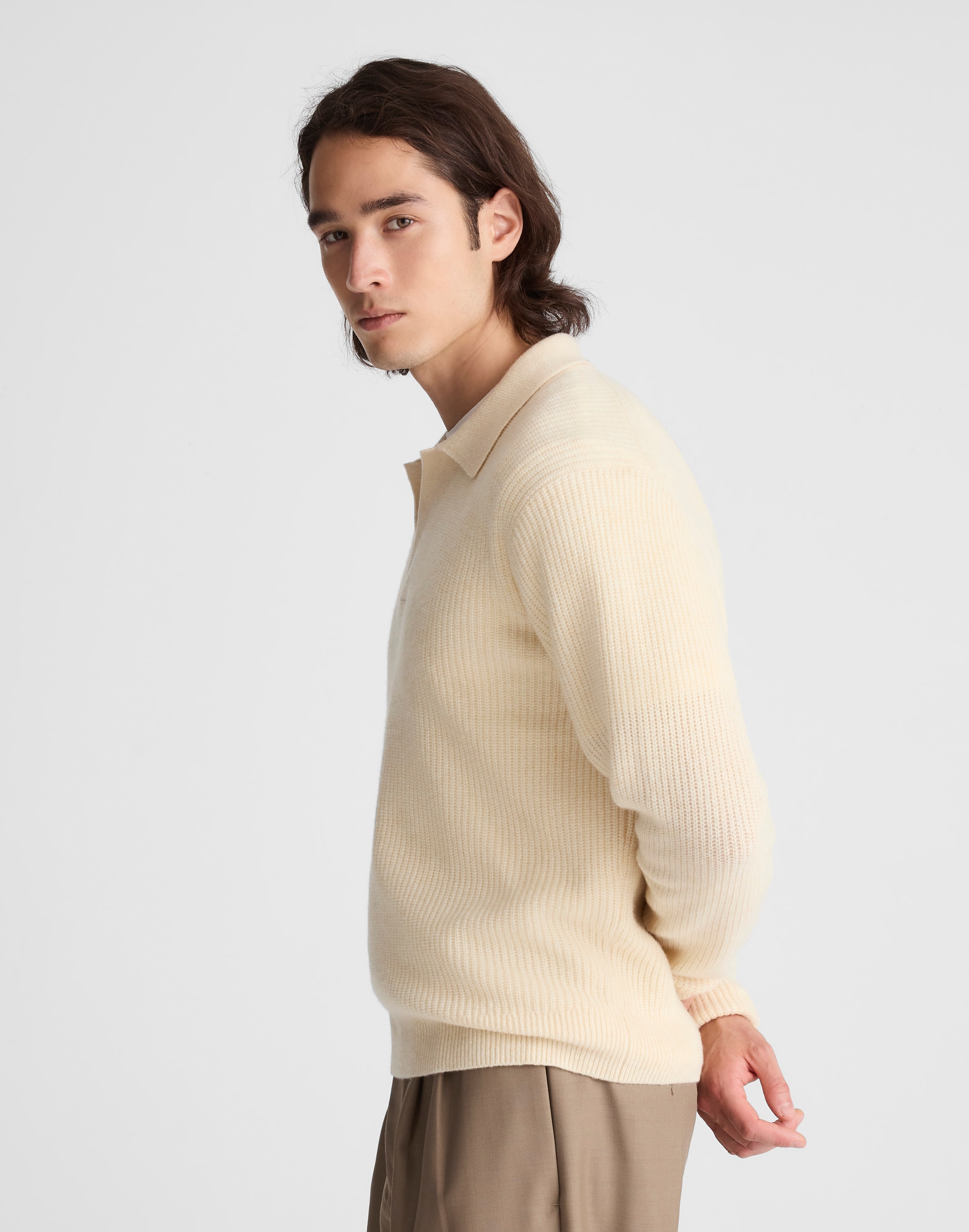 Johnny-Collar Sweater Polo in Heritage Merino Wool Alternate Image 3