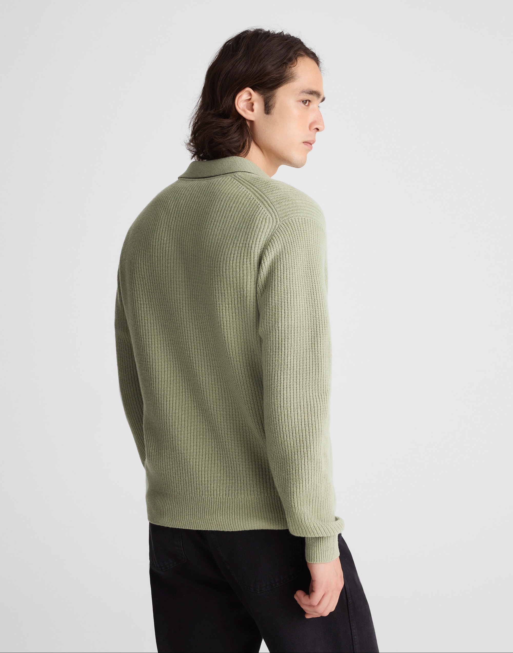 Johnny-Collar Sweater Polo in Heritage Merino Wool