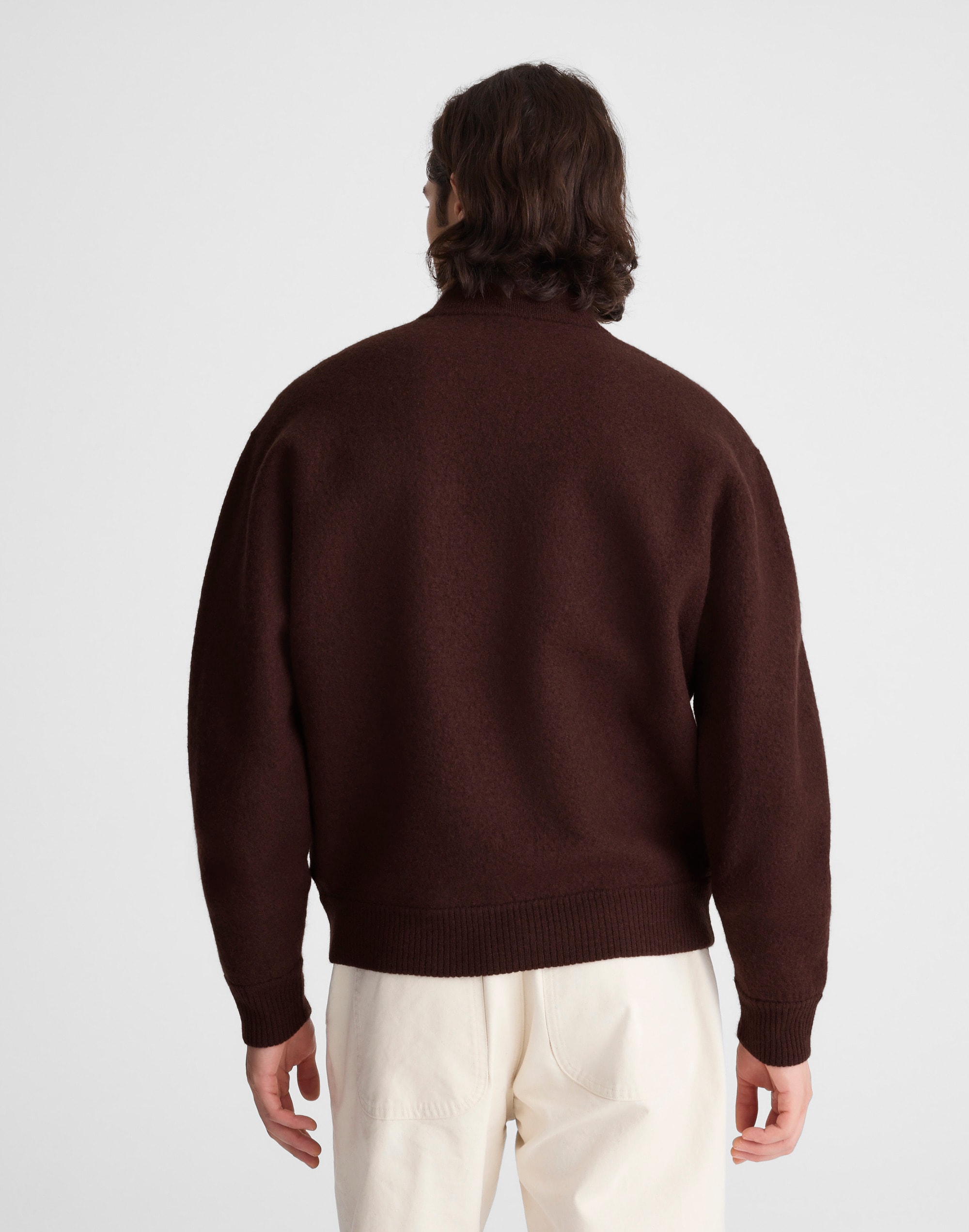 Boiled Wool Baseball Jacket