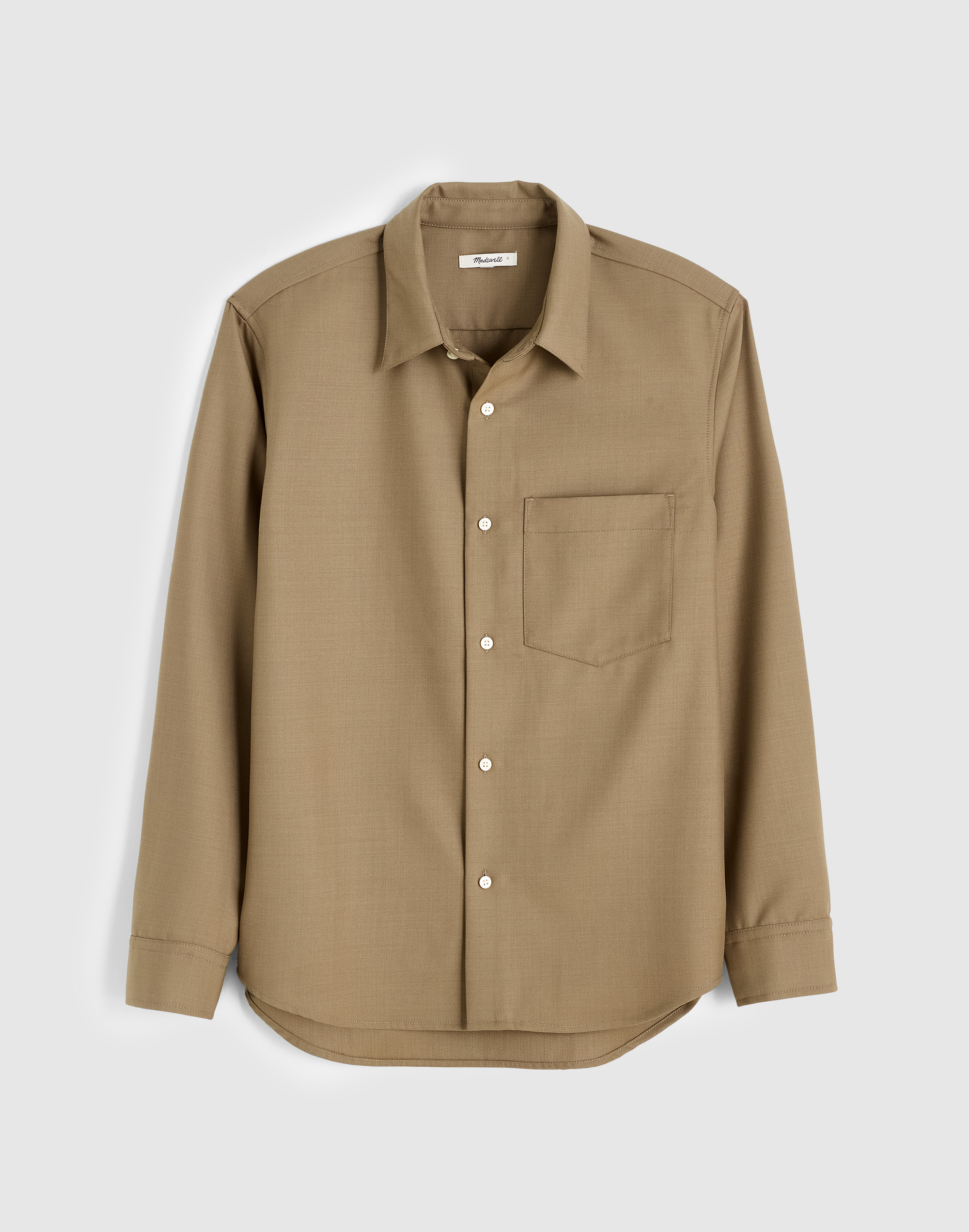 Twill Button-Up Shirt in Wool Blend