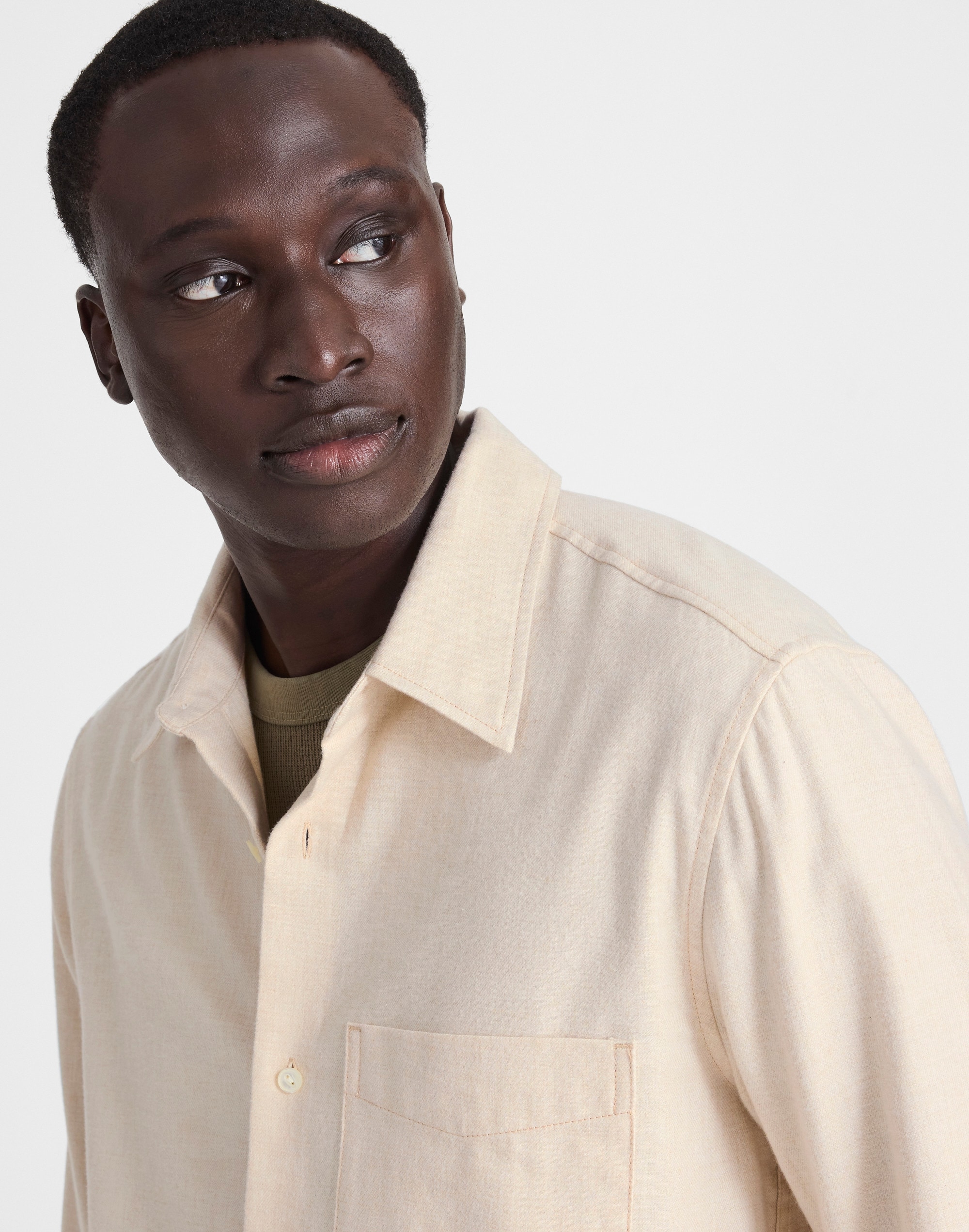 Lightweight Flannel Button-Up Shirt