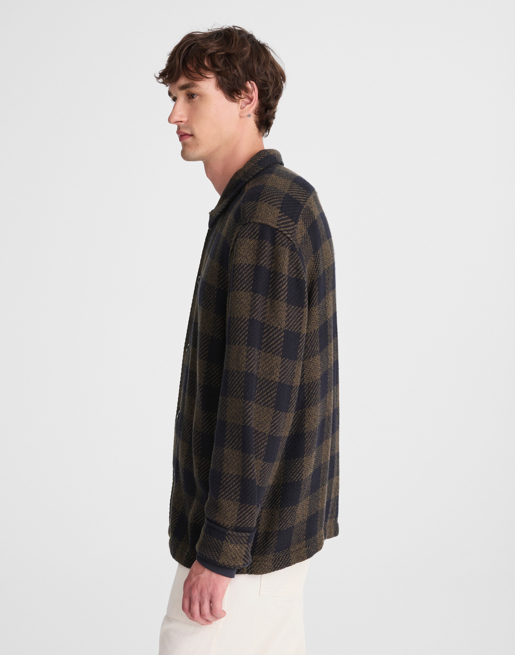 Twill Shirt-Jacket in Broken Plaid