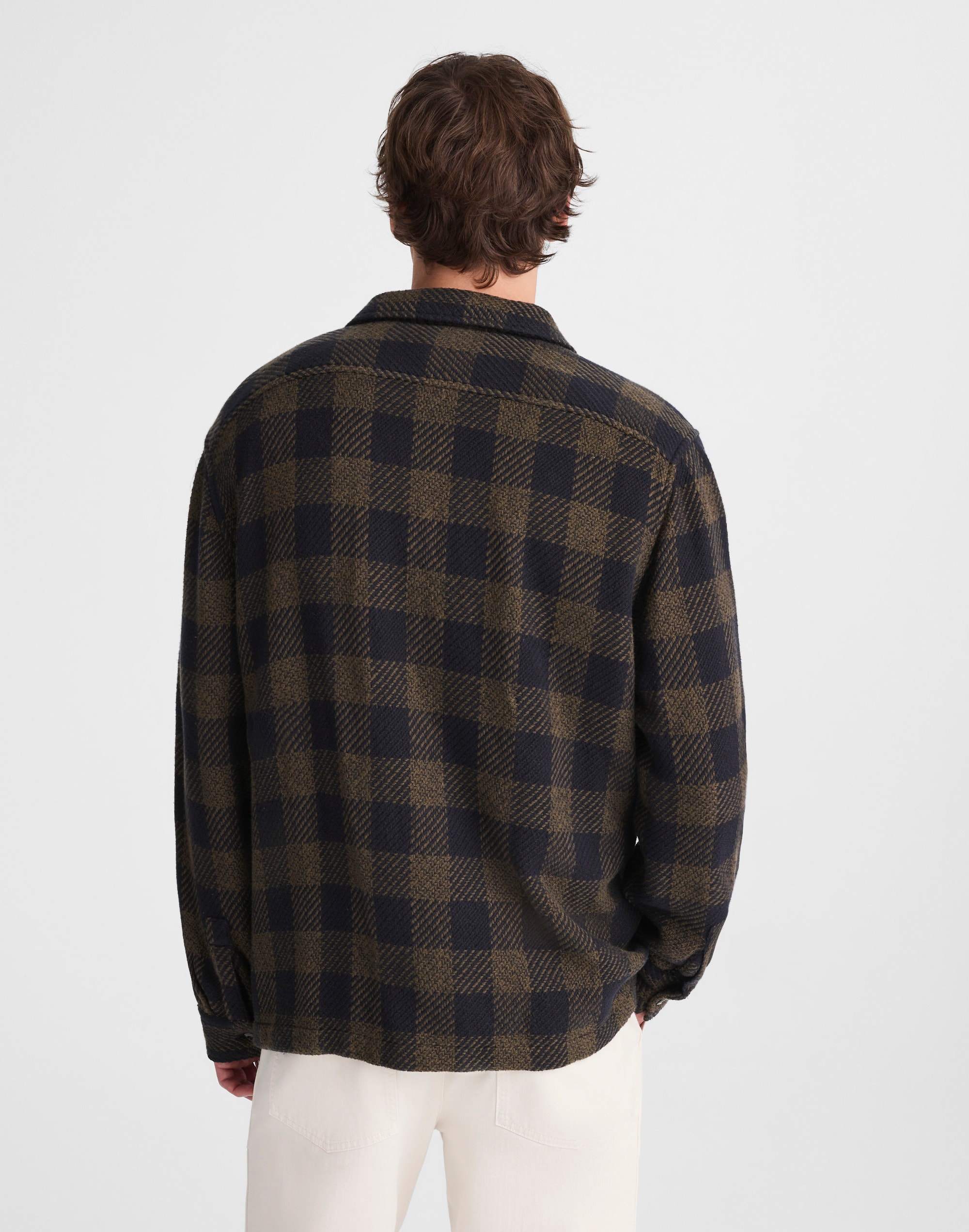 Twill Shirt-Jacket in Broken Plaid