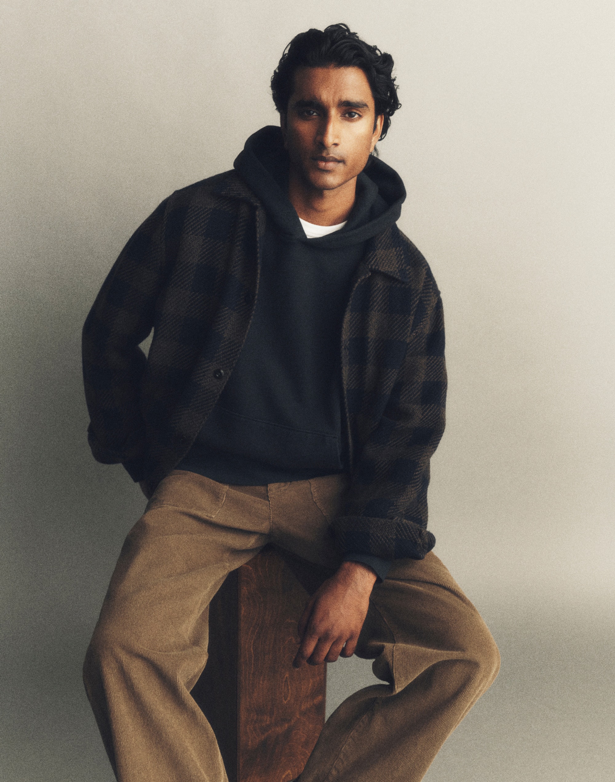 Twill Shirt-Jacket in Broken Plaid