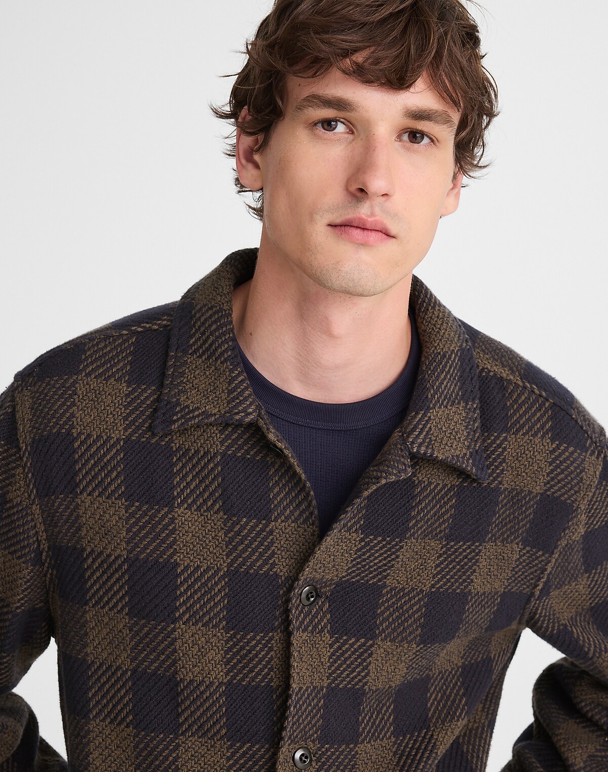 Twill Shirt-Jacket in Broken Plaid