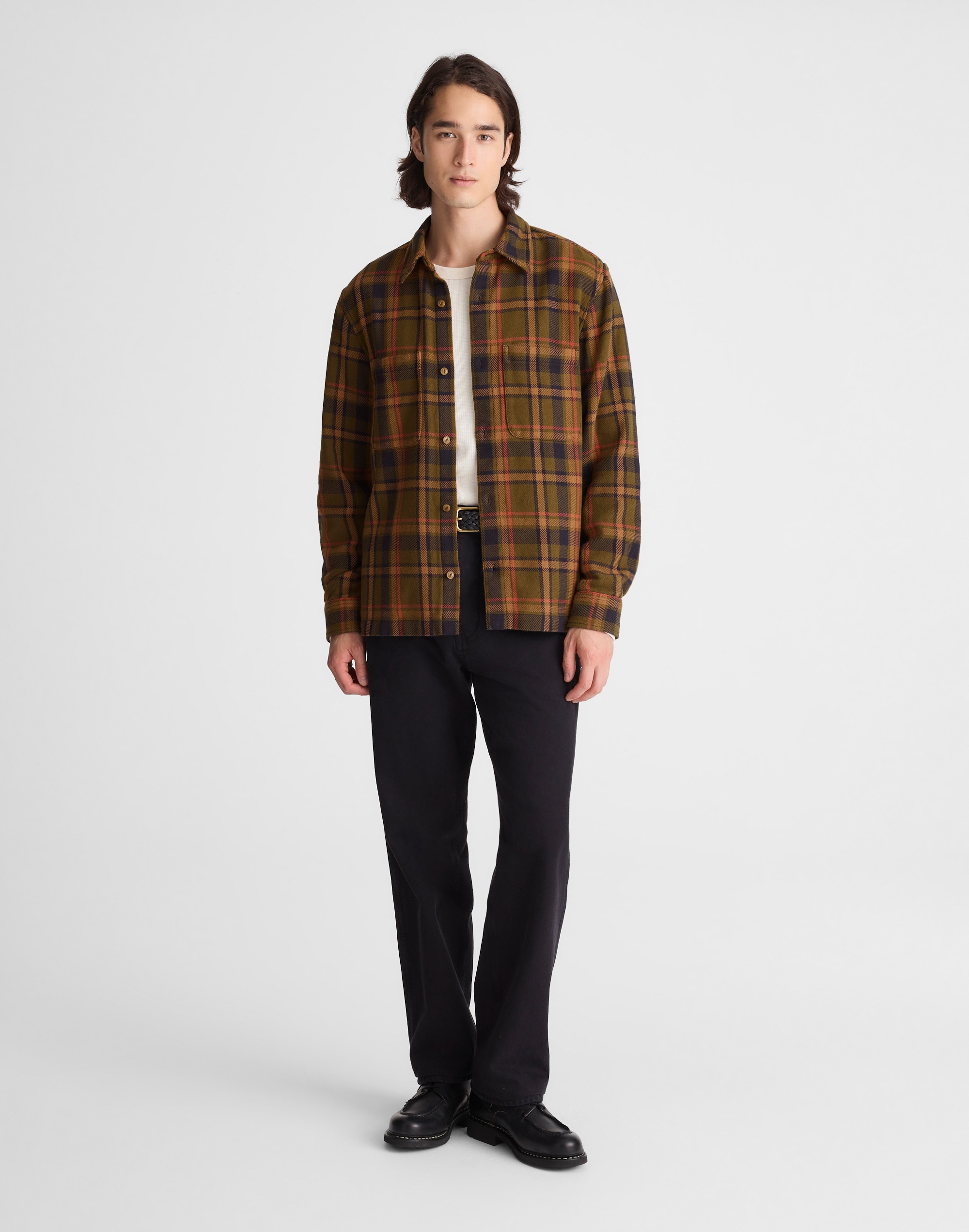 Midweight Flannel Button-Up Shirt