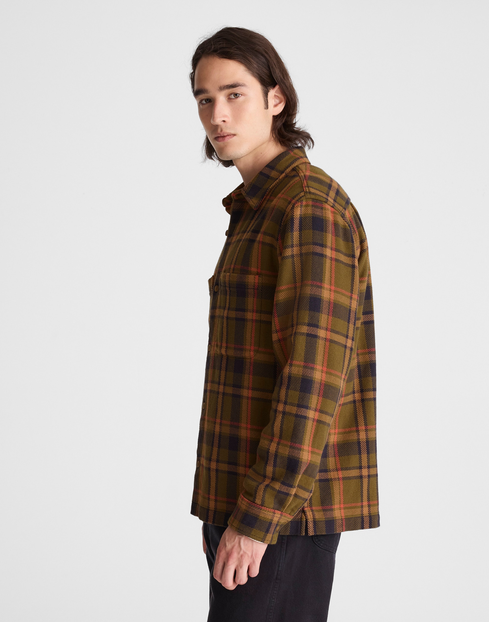 Midweight Flannel Button-Up Shirt