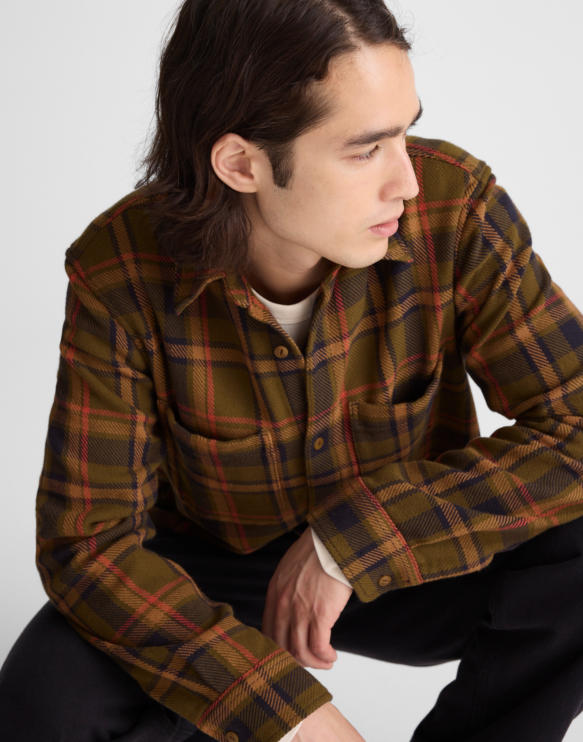 Midweight Flannel Button-Up Shirt