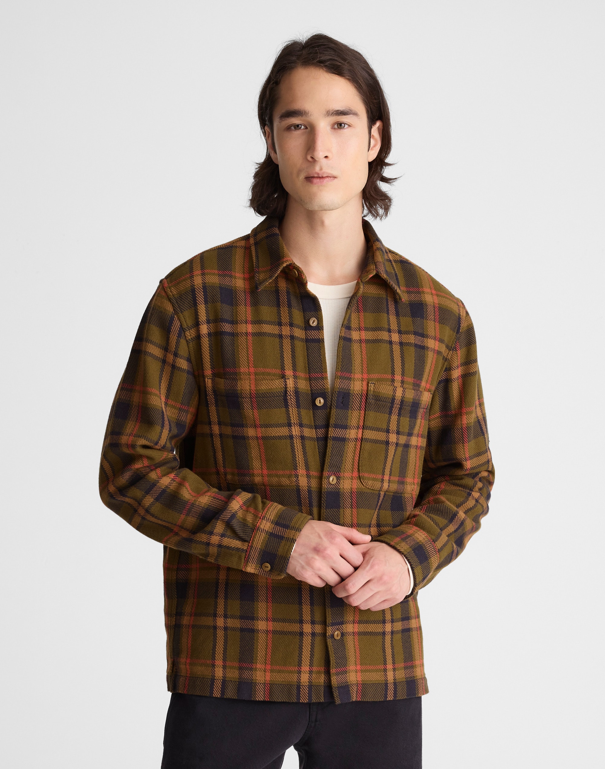 Midweight Flannel Button-Up Shirt