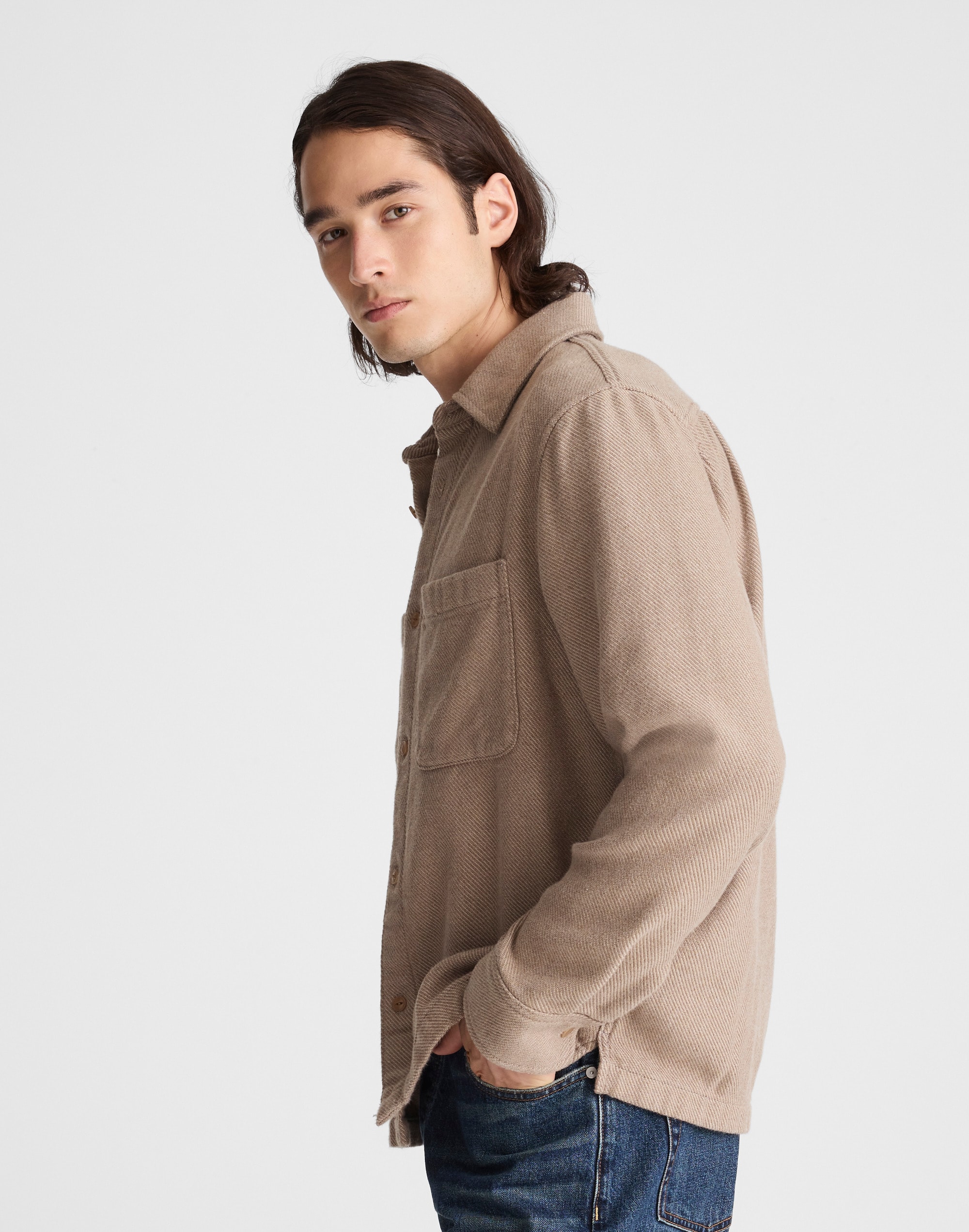 Midweight Flannel Button-Up Shirt