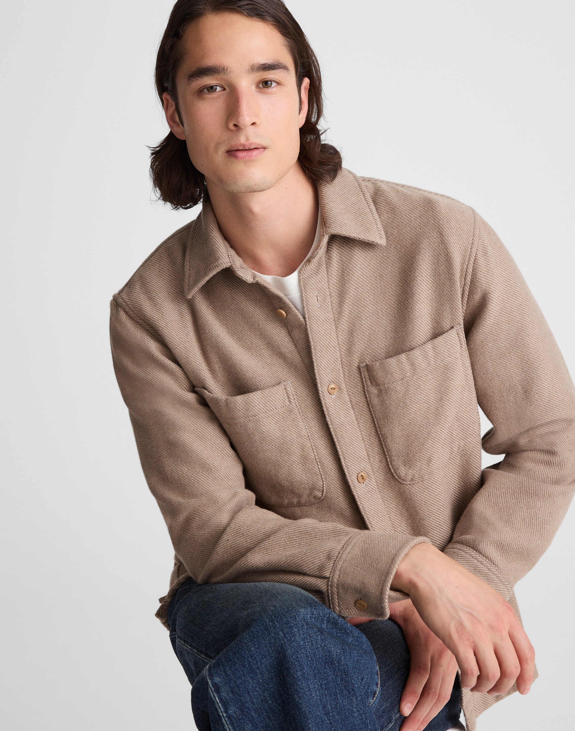 Midweight Flannel Button-Up Shirt