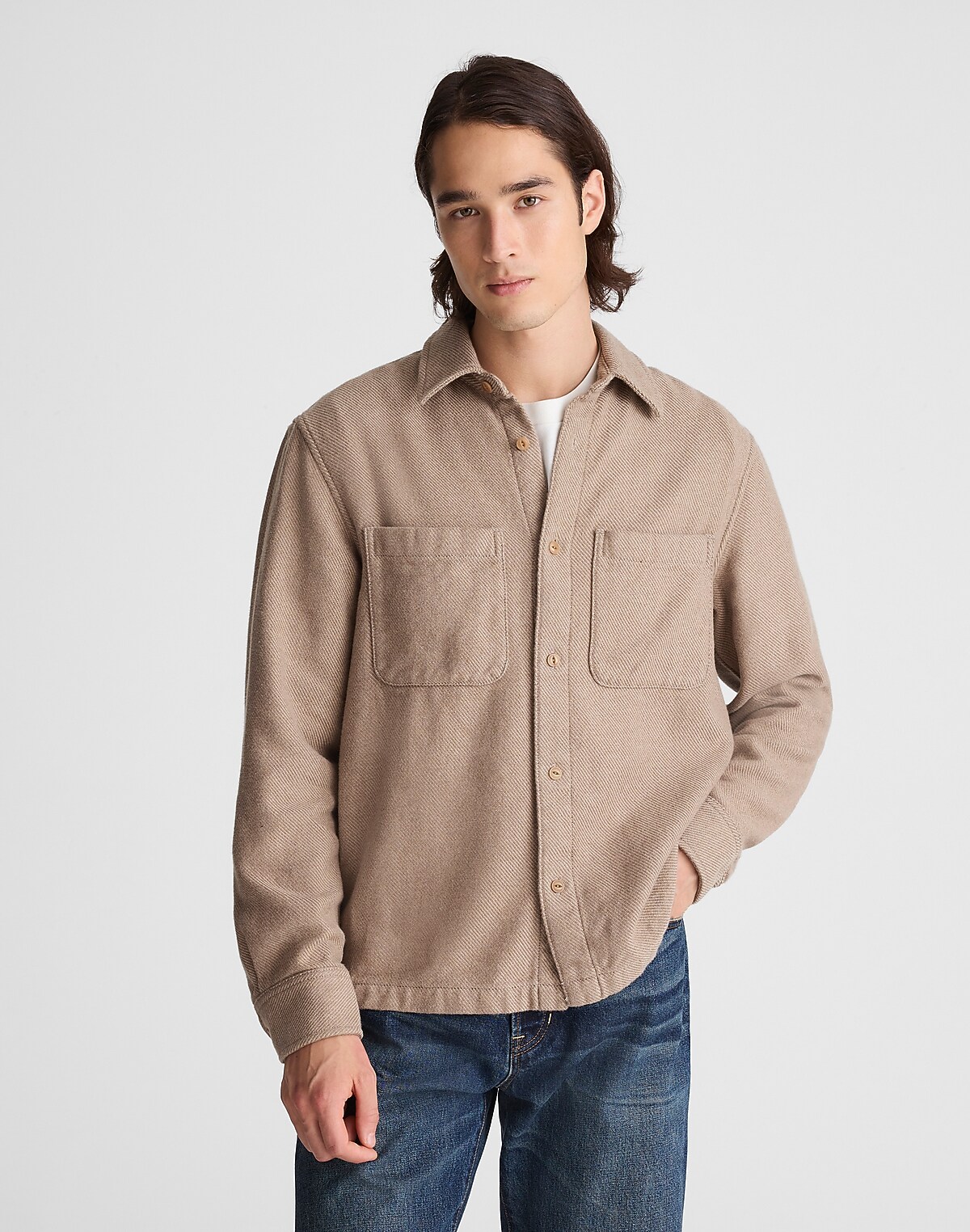 Midweight Flannel Button-Up Shirt