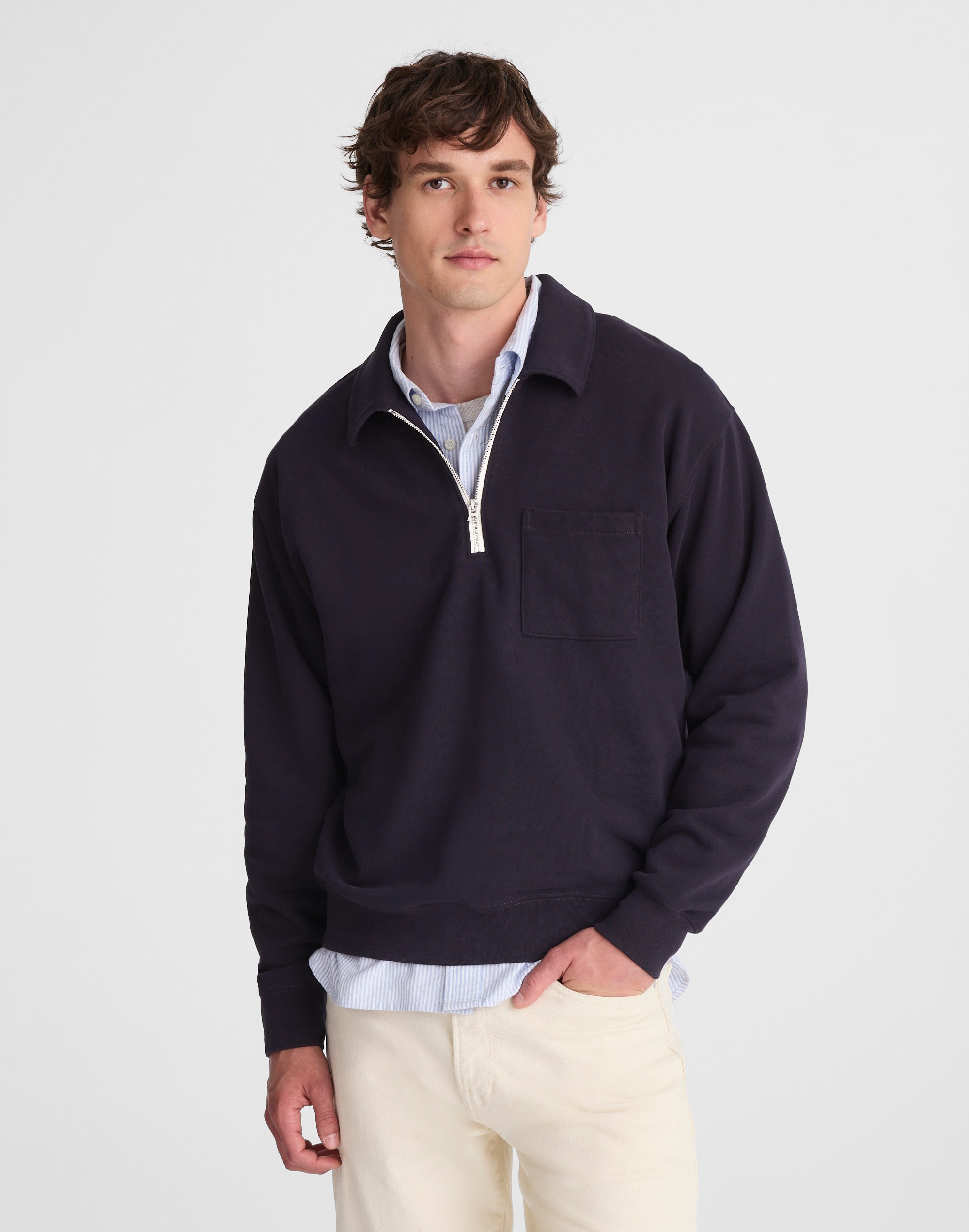 The McCarren Midweight Quarter-Zip Sweatshirt | Madewell