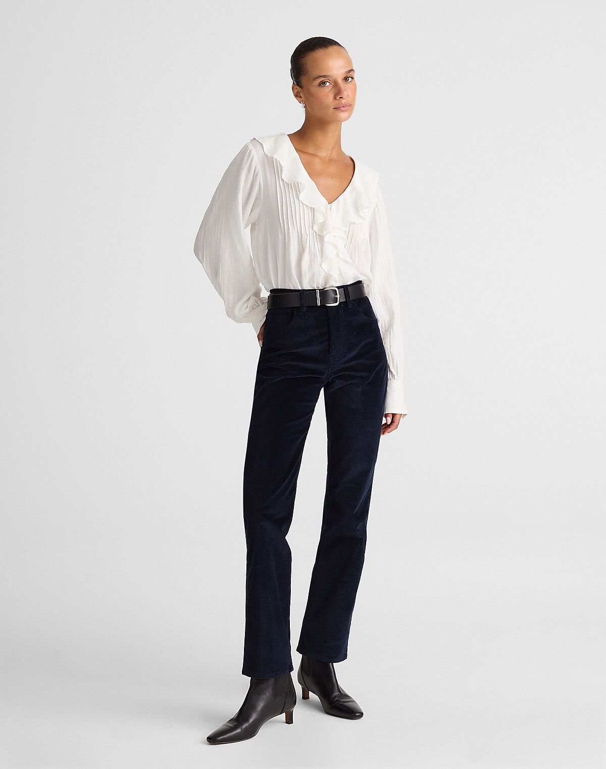 The Longline Straight Pant in Corduroy