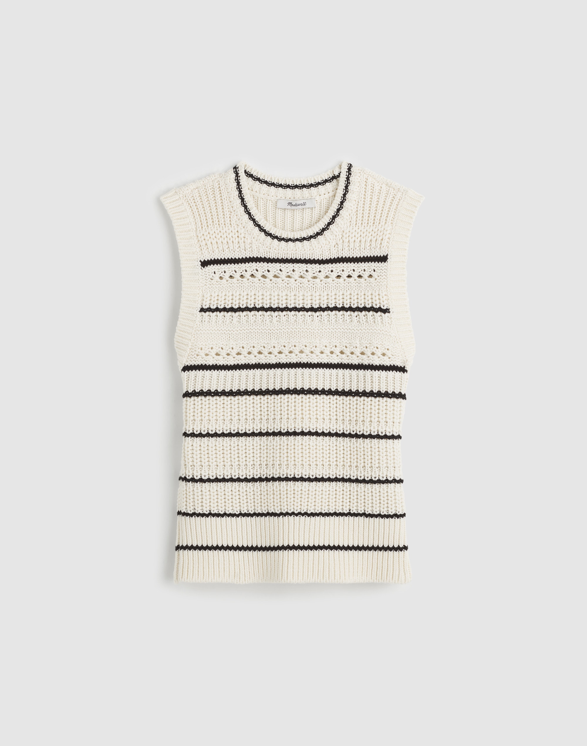 Striped Sweater Vest in 100% Cotton
