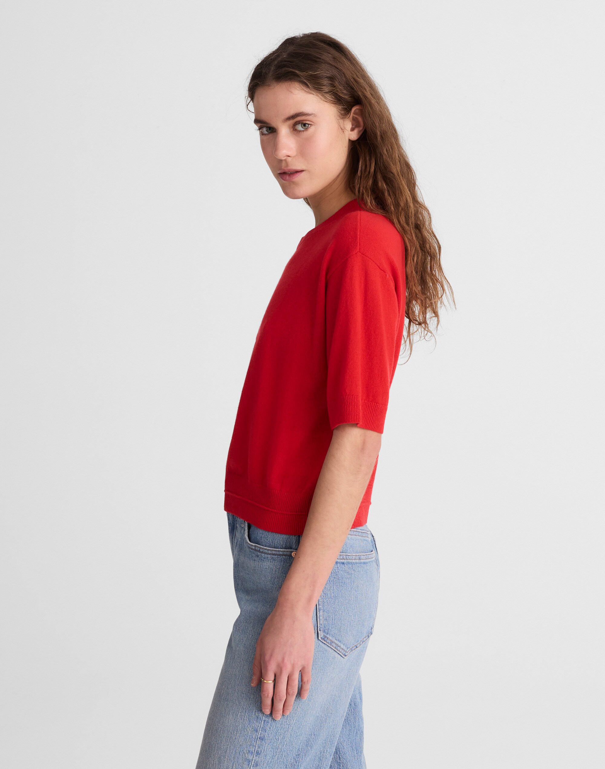 Relaxed Sweater Tee in 100% Cashmere