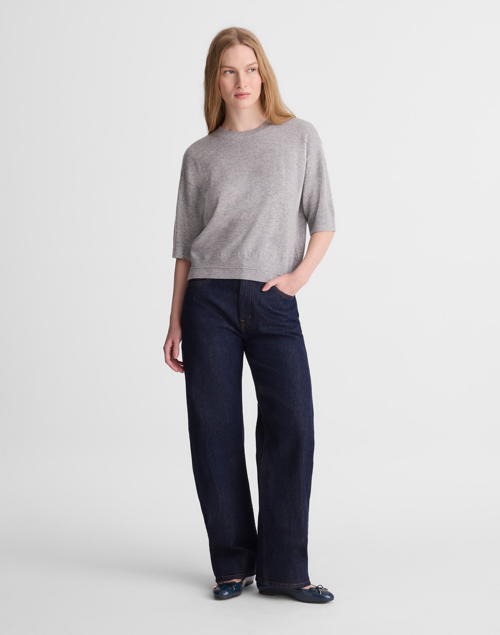 Relaxed Sweater Tee in 100% Cashmere