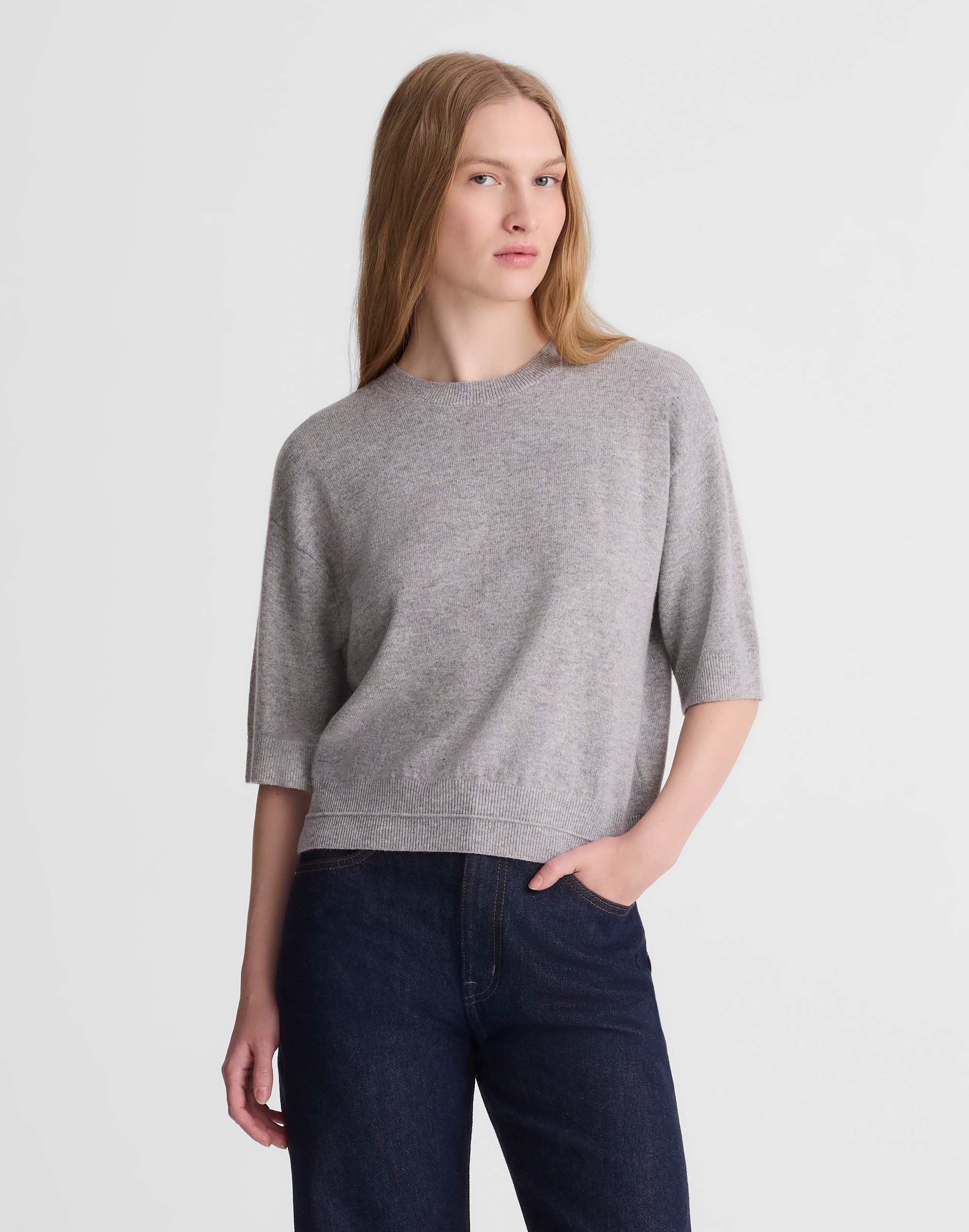 Relaxed Sweater Tee in 100% Cashmere