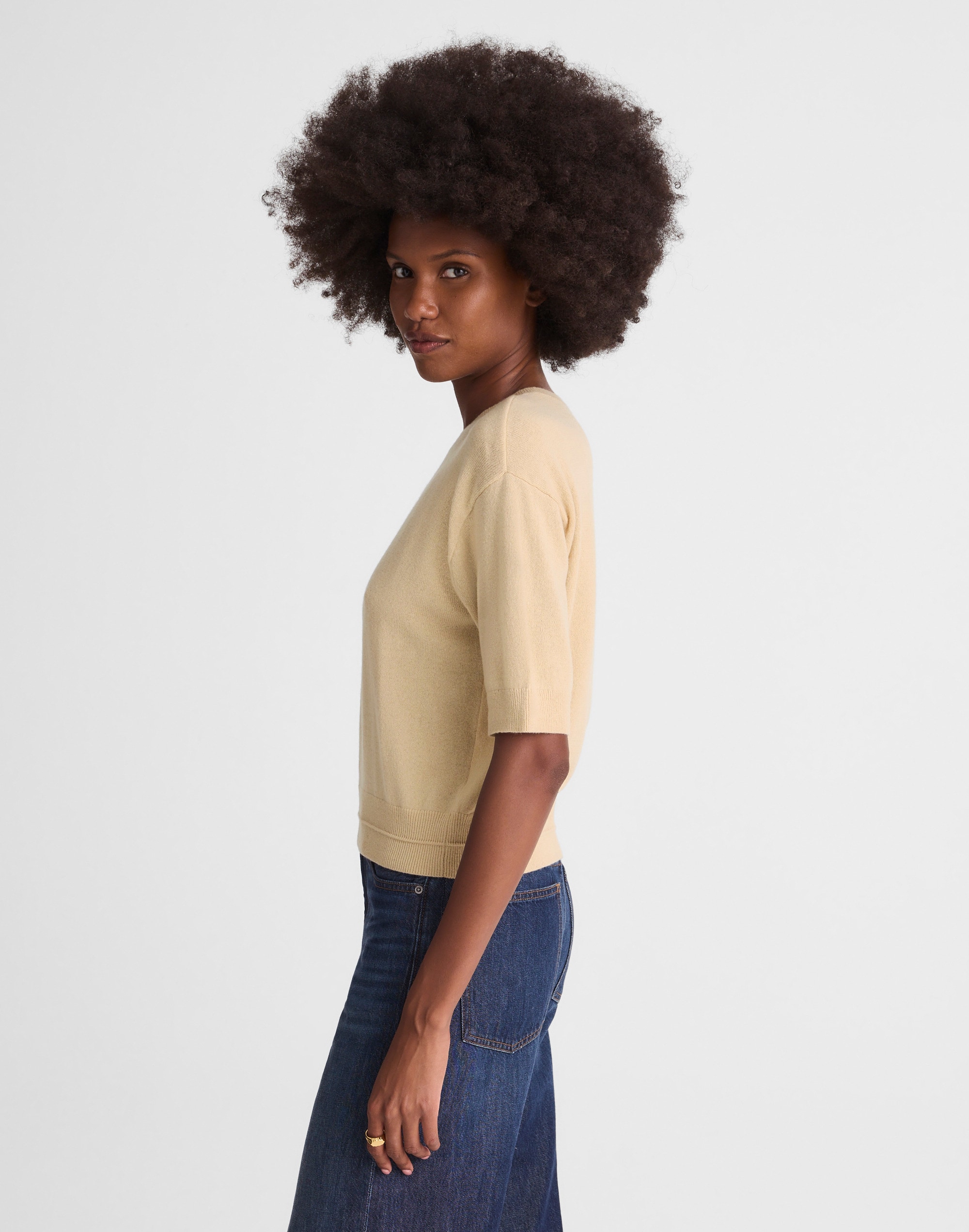 Relaxed Sweater Tee in 100% Cashmere