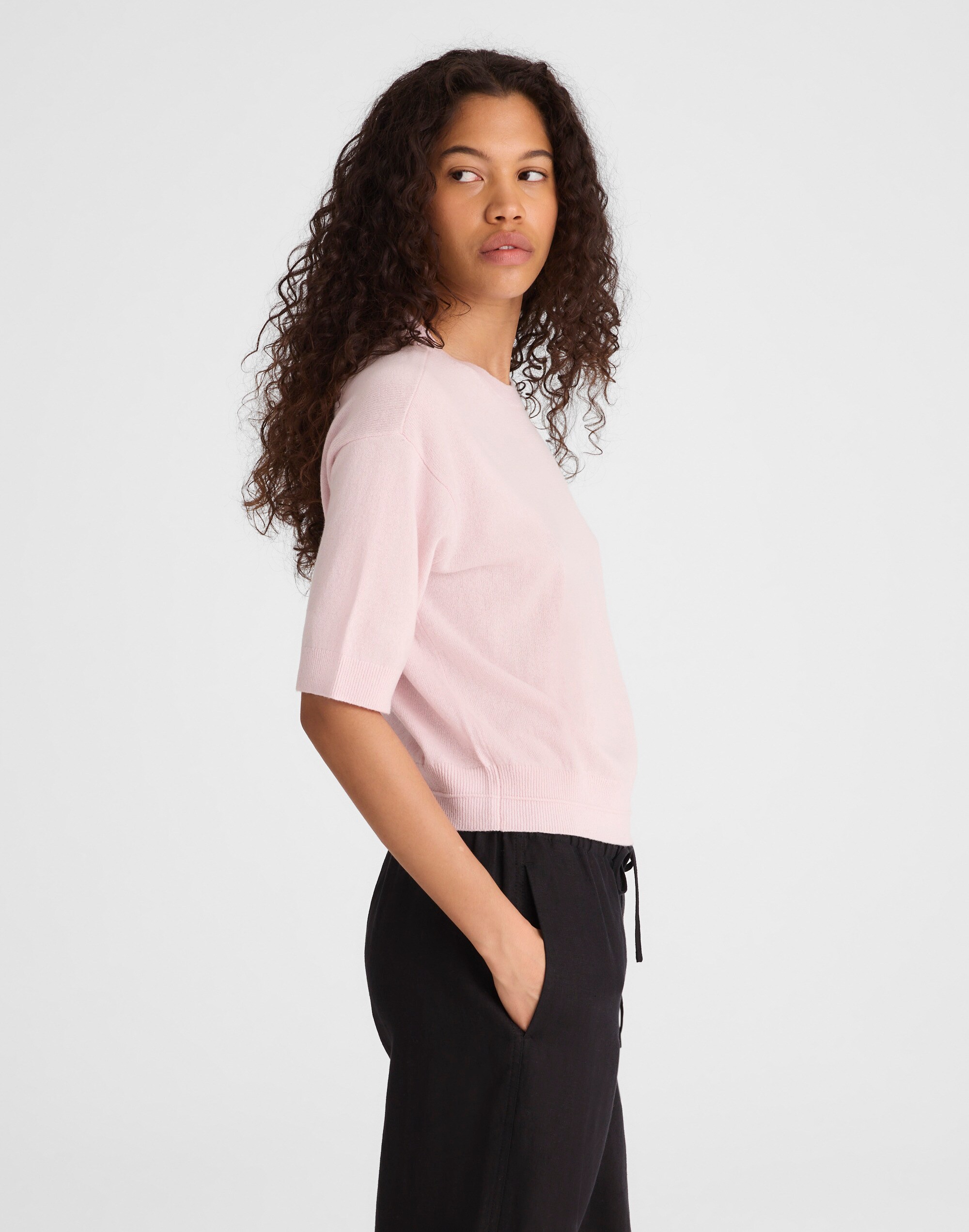 Relaxed Sweater Tee in 100% Cashmere