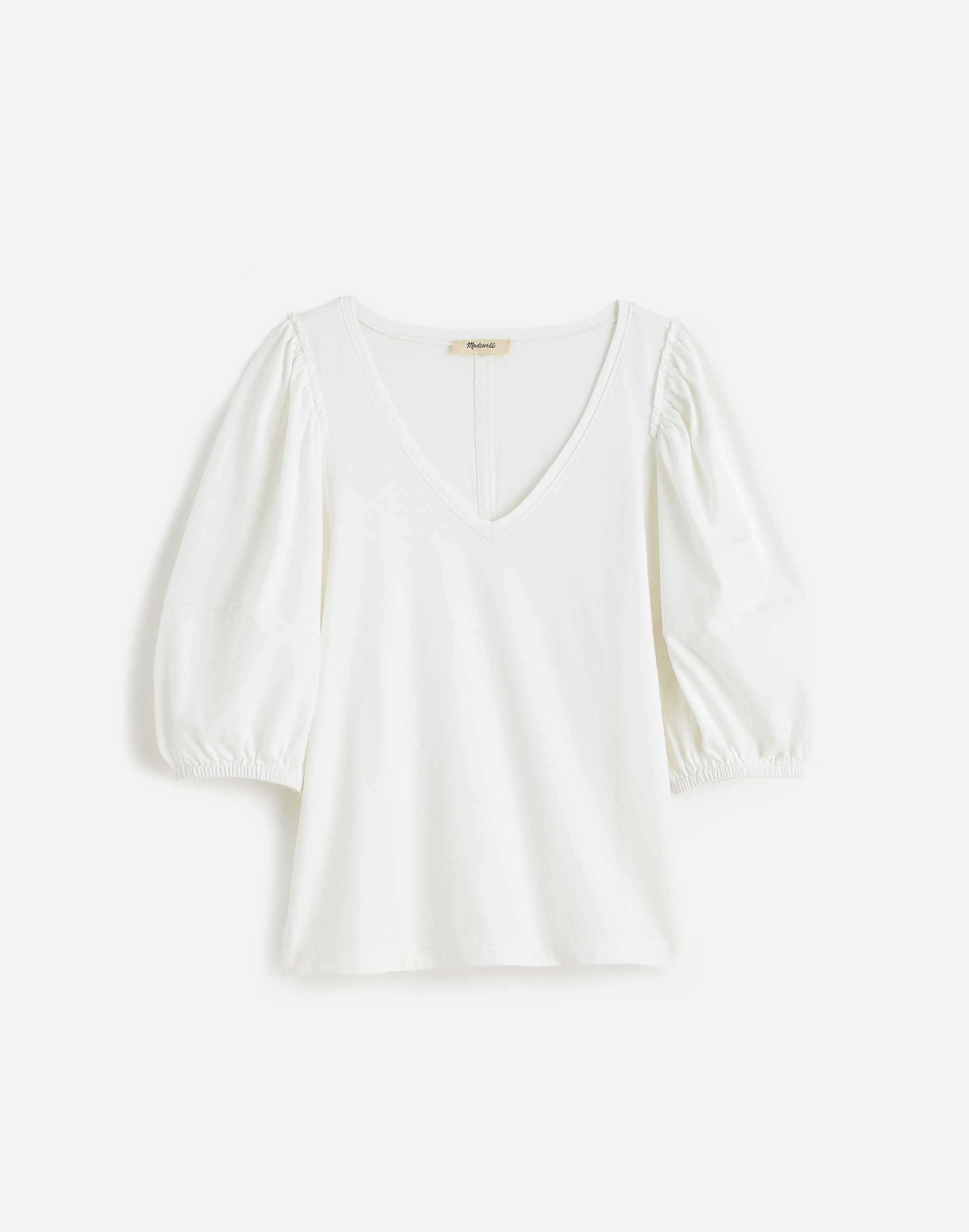 Puff-Sleeve V-Neck Tee