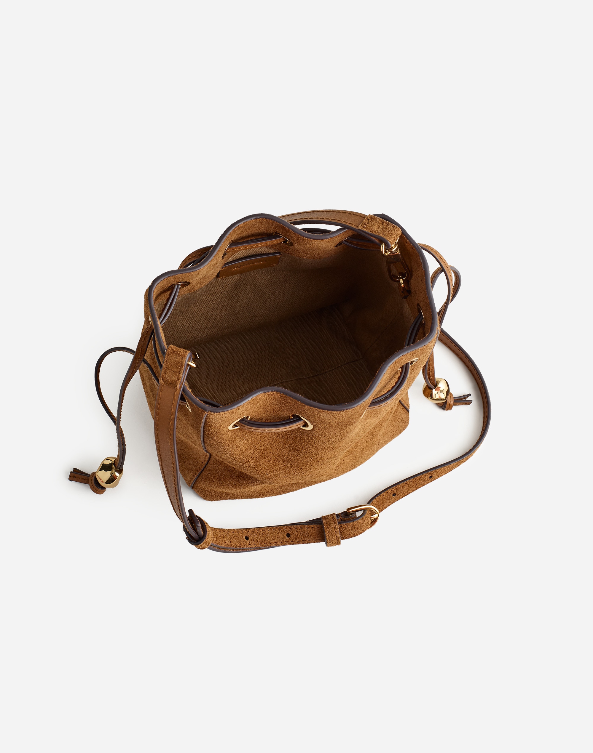 The Mini Drawstring Crossbody Bucket Bag