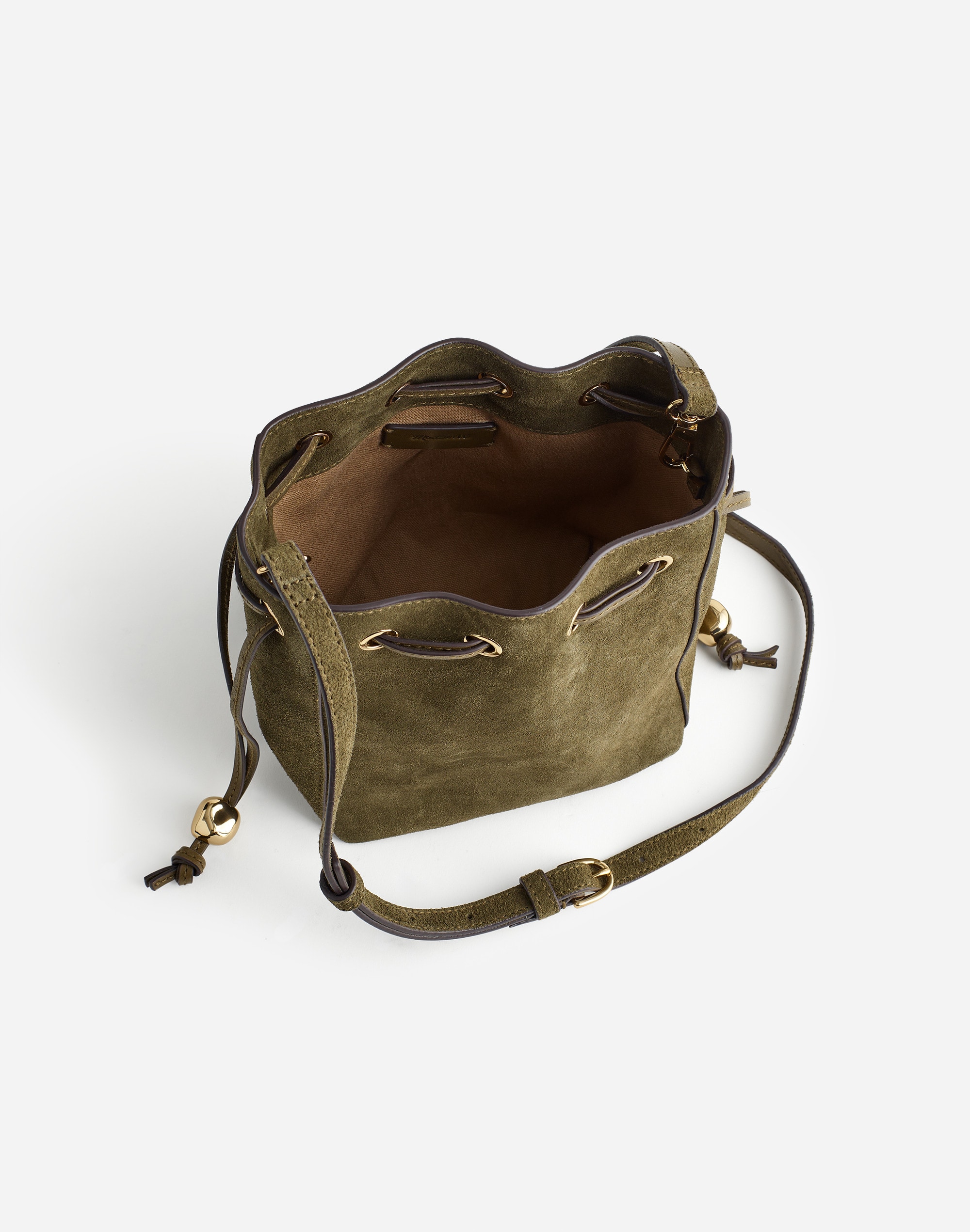 The Mini Drawstring Crossbody Bucket Bag