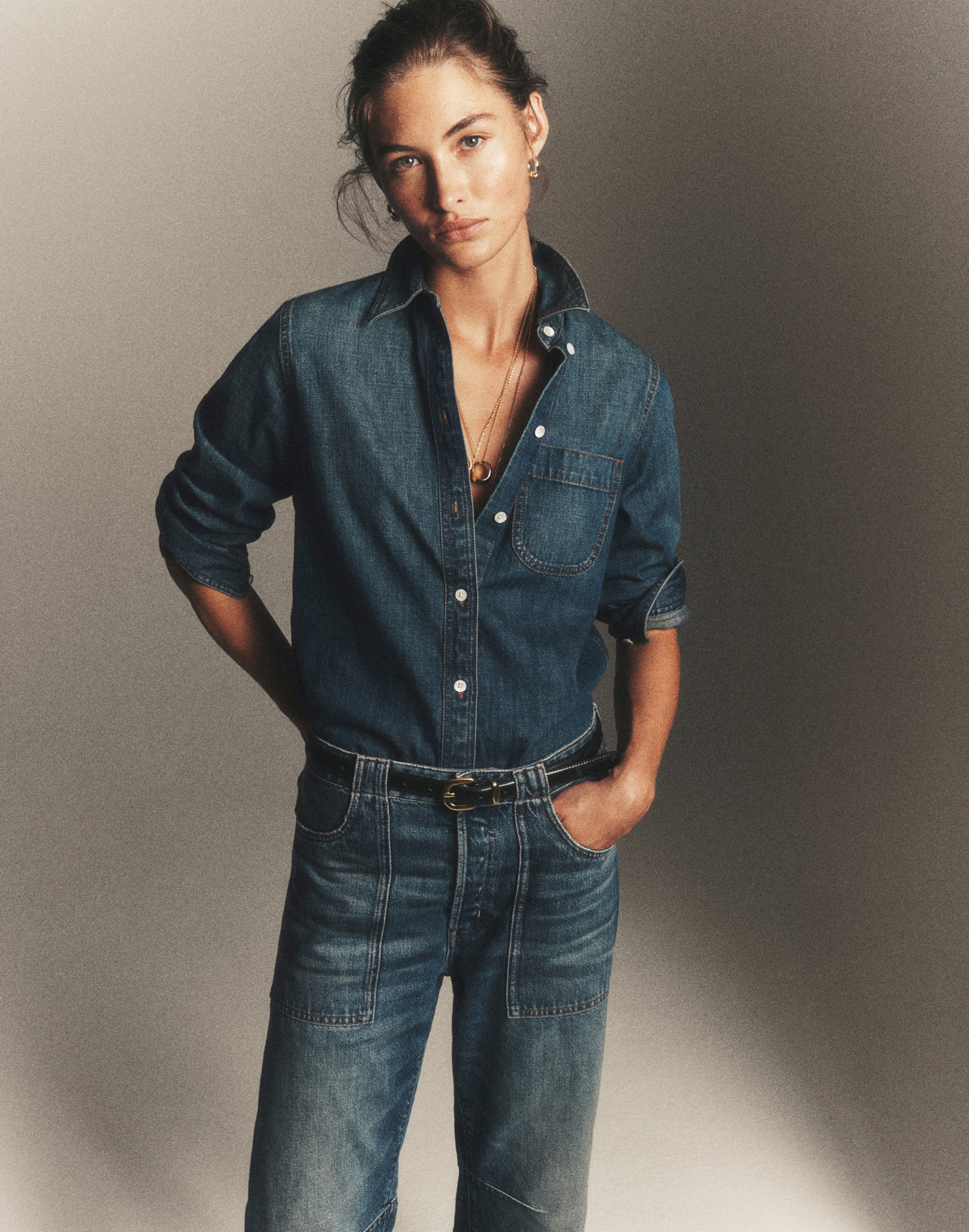 Tuckable Denim Shirt in Greendale Wash