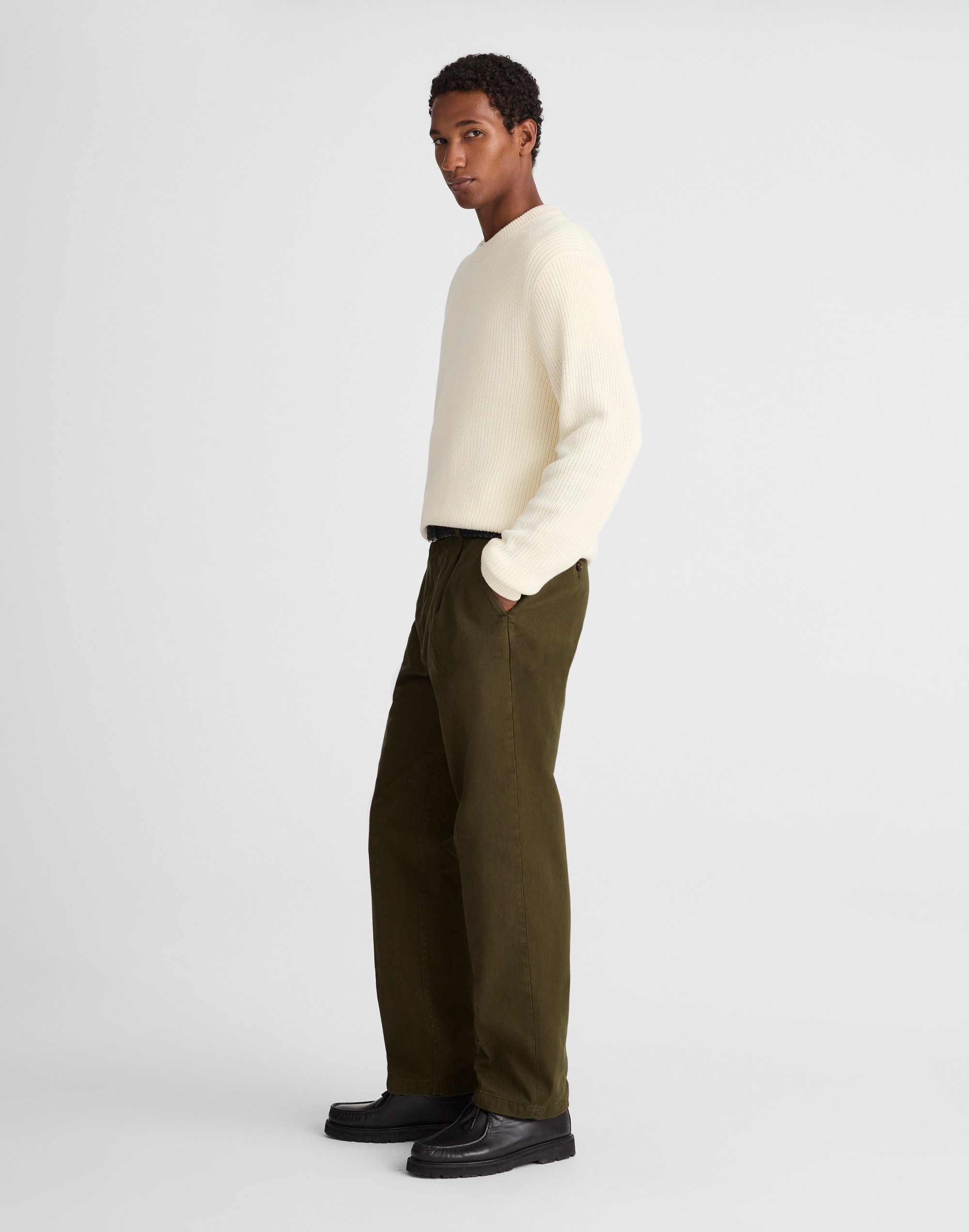 Pleated Twill Trousers