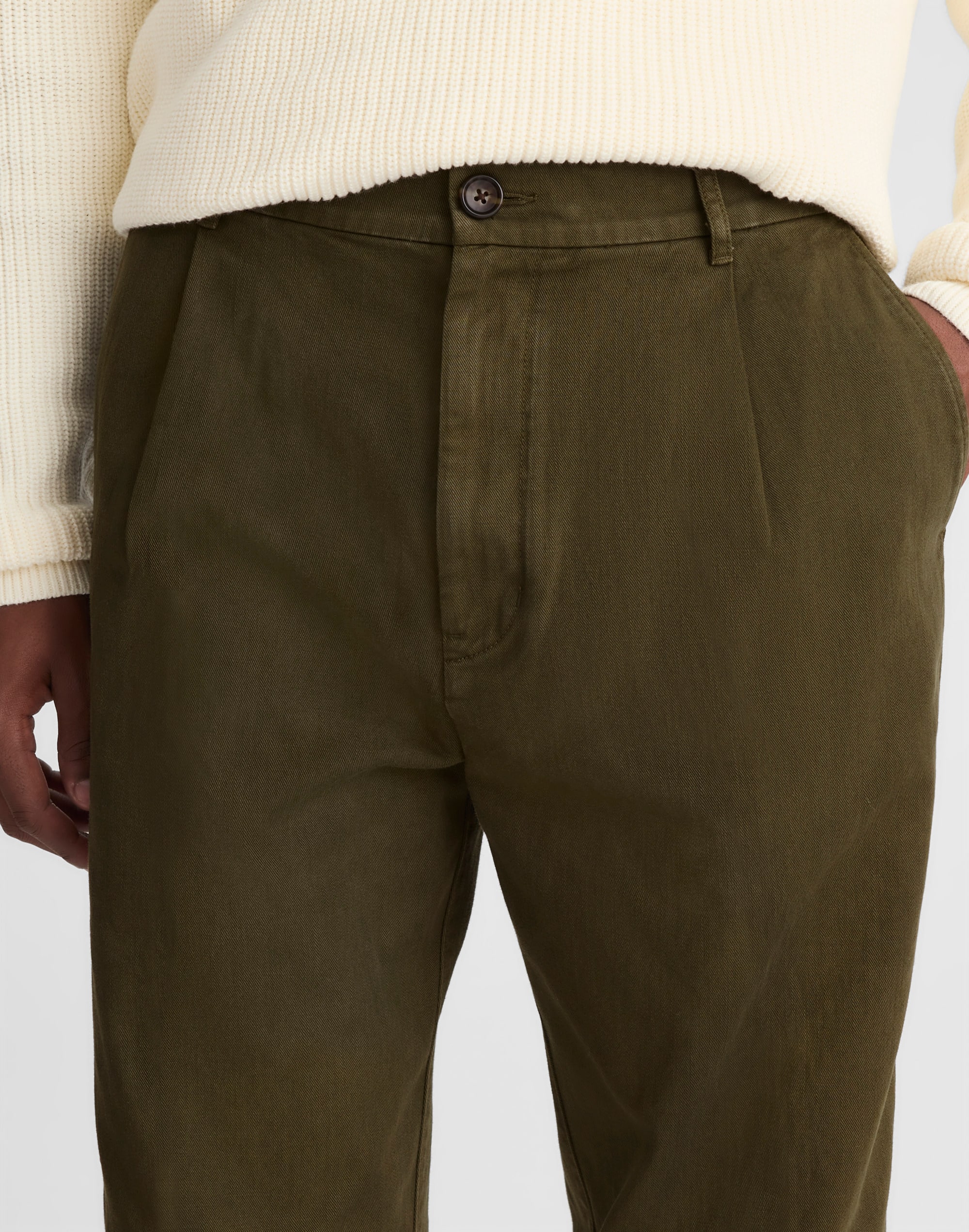 Pleated Twill Trousers