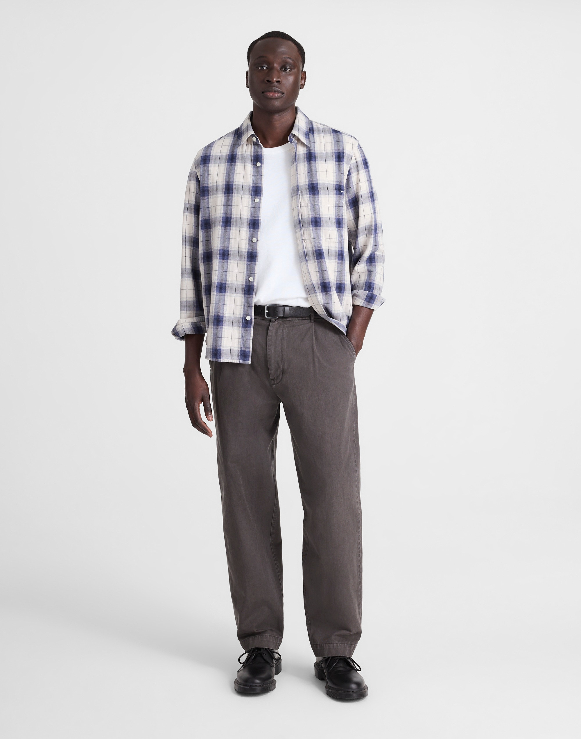 Pleated Twill Trousers