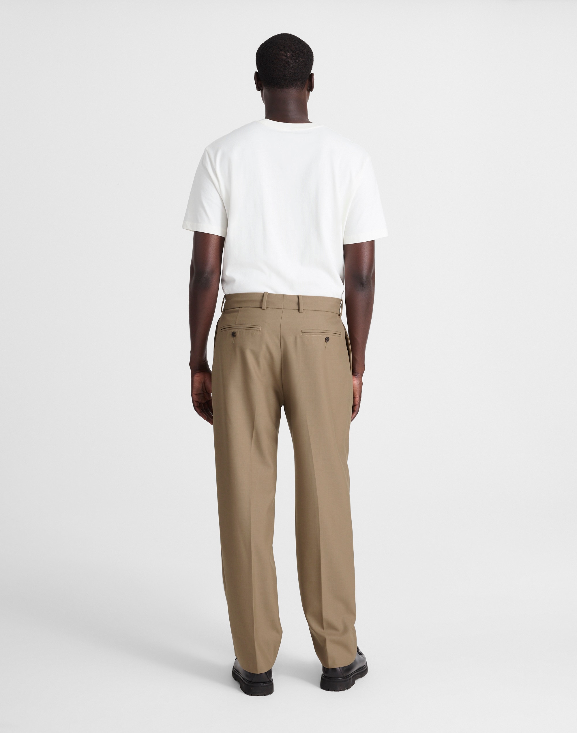 Double-Pleated Trousers in Wool Blend