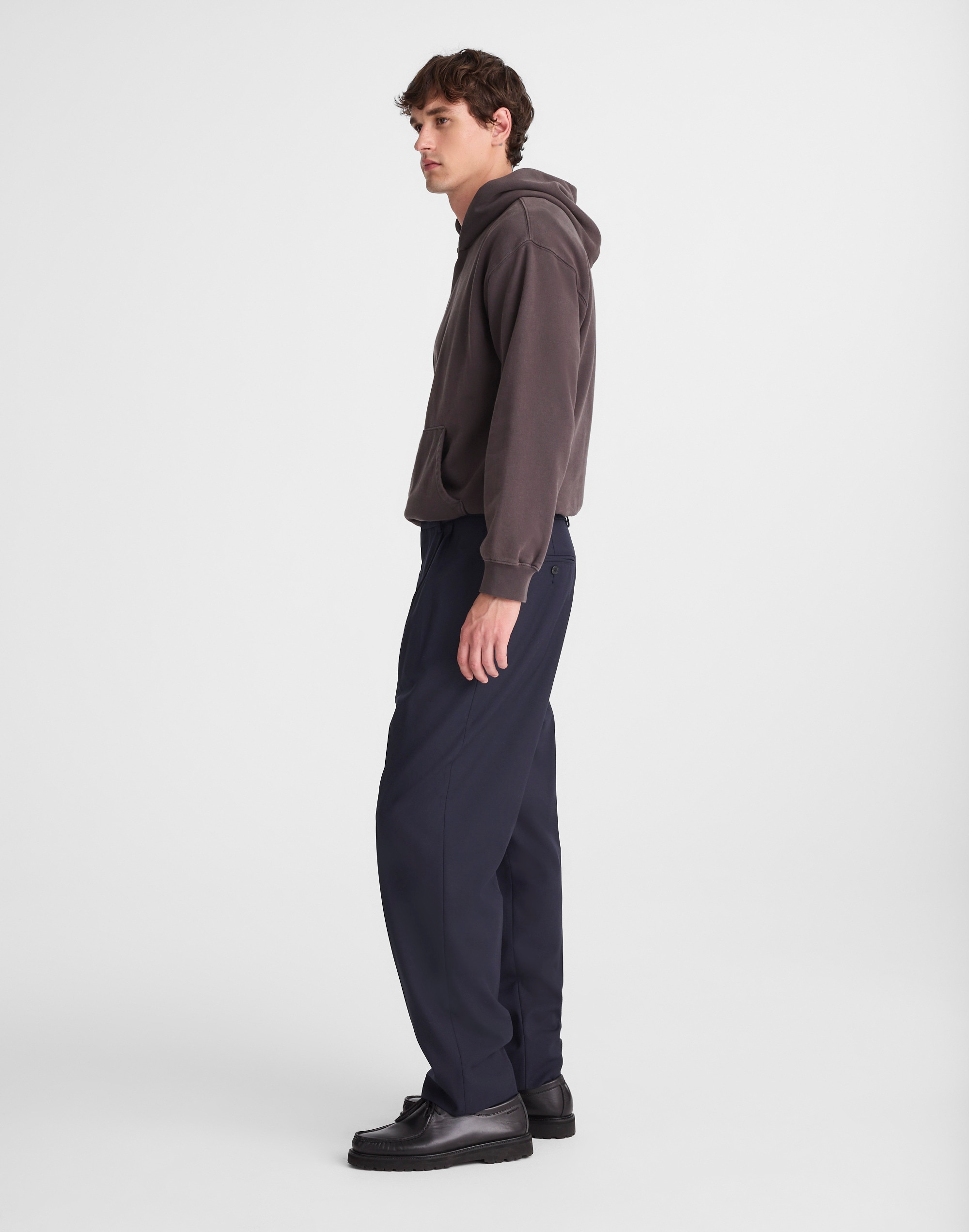 Double-Pleated Trousers in Wool Blend