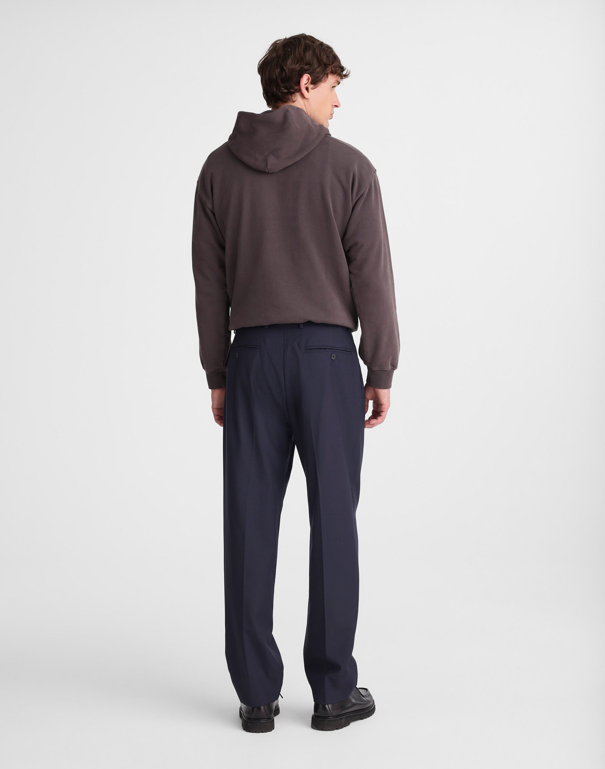 Double-Pleated Trousers in Wool Blend